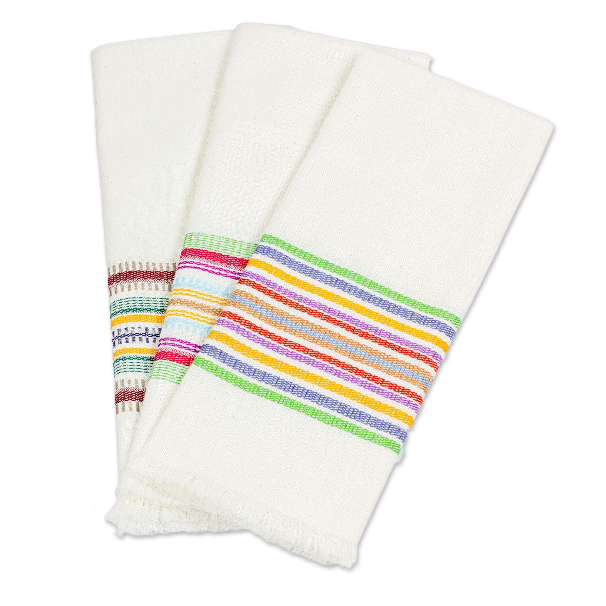 Premium Celebration Striped Cotton Dish Towels - Set of 3 | Ultimate Kitchen Upgrade