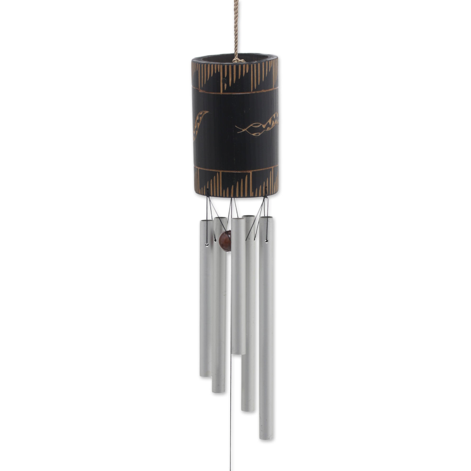 Premium Bali-Inspired Snake Charm Wind Chime | Handmade Bamboo & Aluminum Design