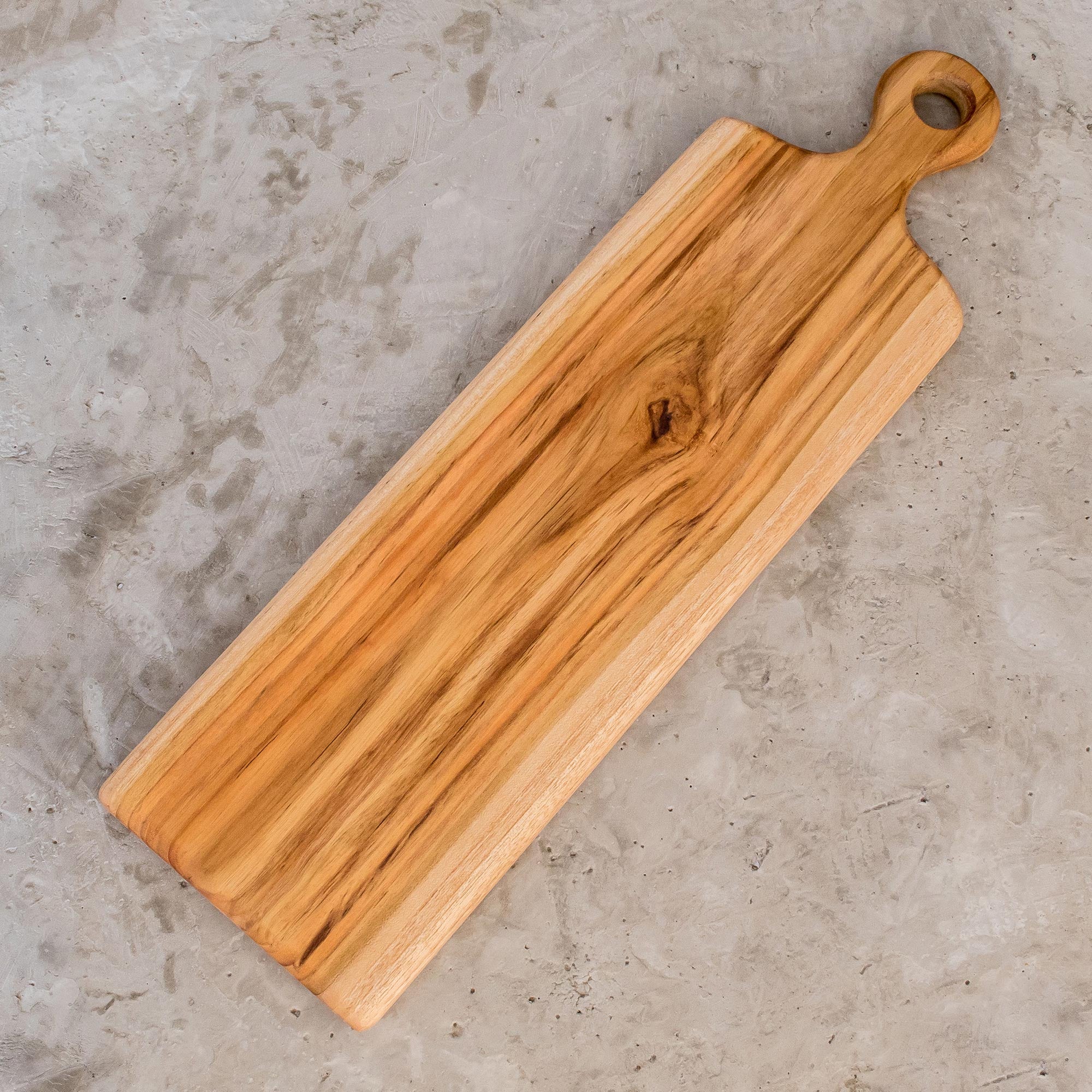 Premium Handcrafted Teak Wood Cutting Board - Morning Baguette Design (20 in.)