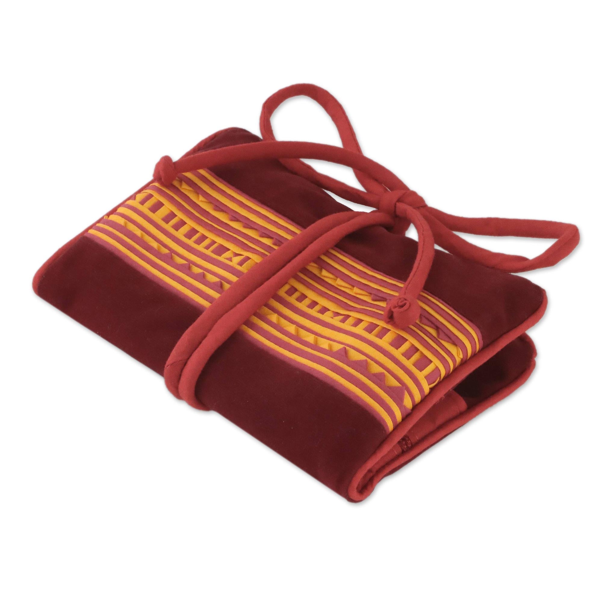 Premium Red Velvet Jewelry Roll by Hill Tribe Artisans
