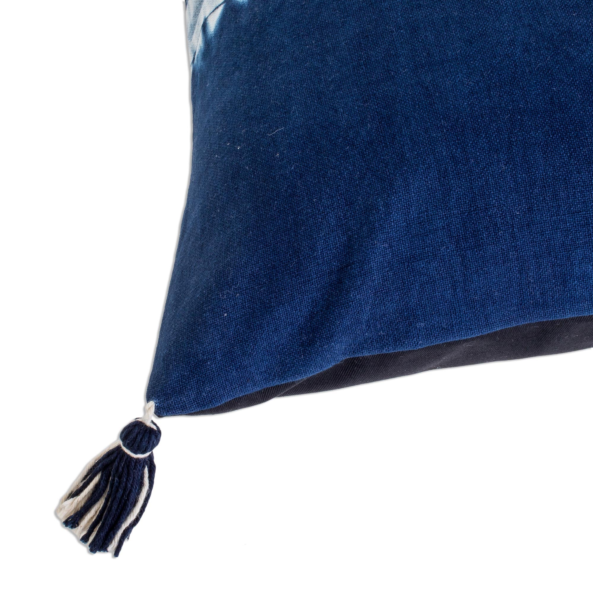 Premium Indigo Striped Tie-Dyed Cotton Cushion Covers (Set of 2)