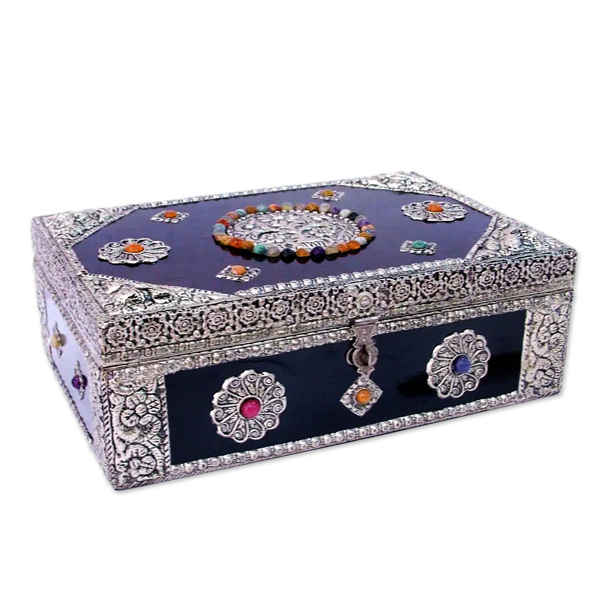 Premium Antique Sophistication Brass Jewelry Box with Velvet Interior