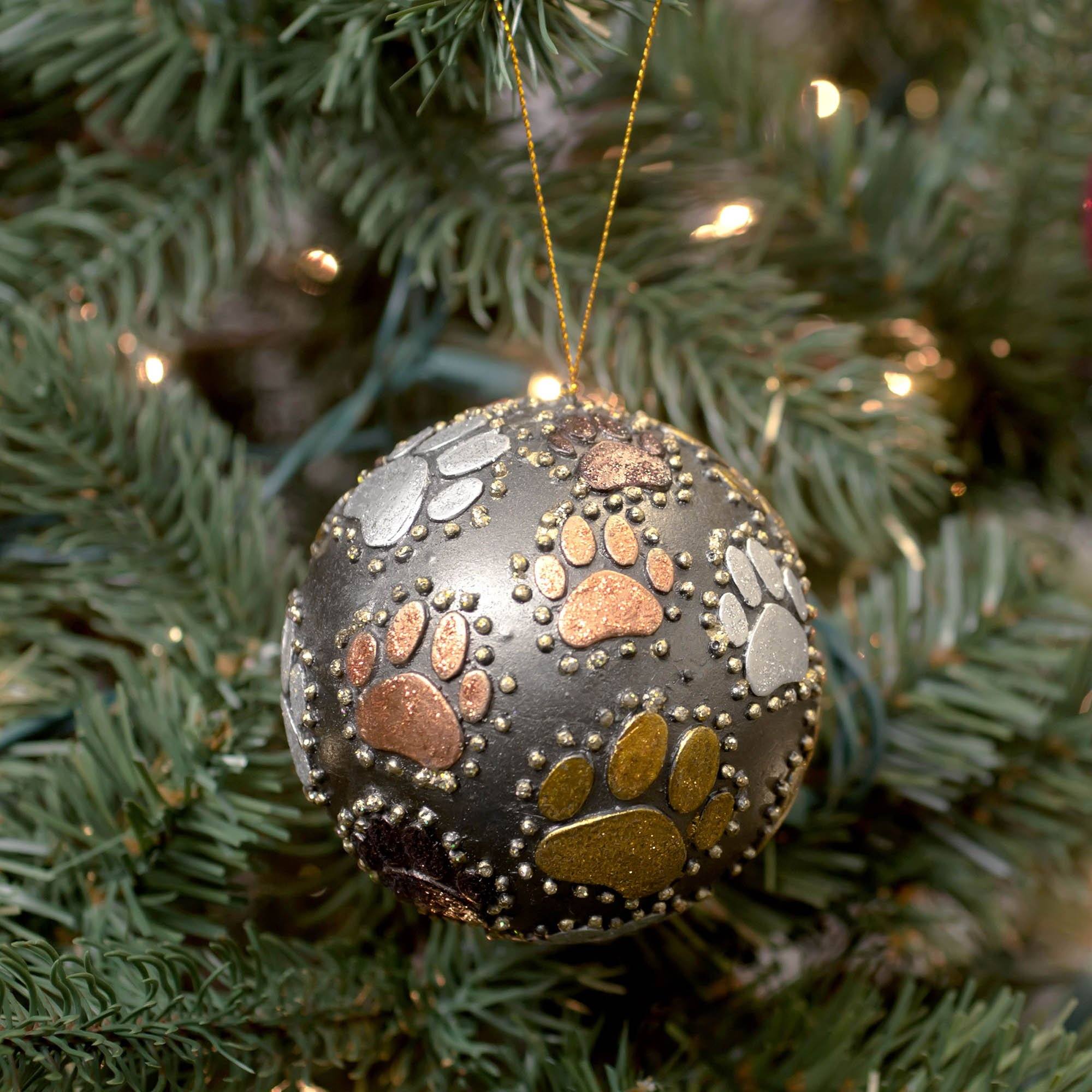 Premium Beaded Paw Print Ornament | Fair Trade Handcrafted