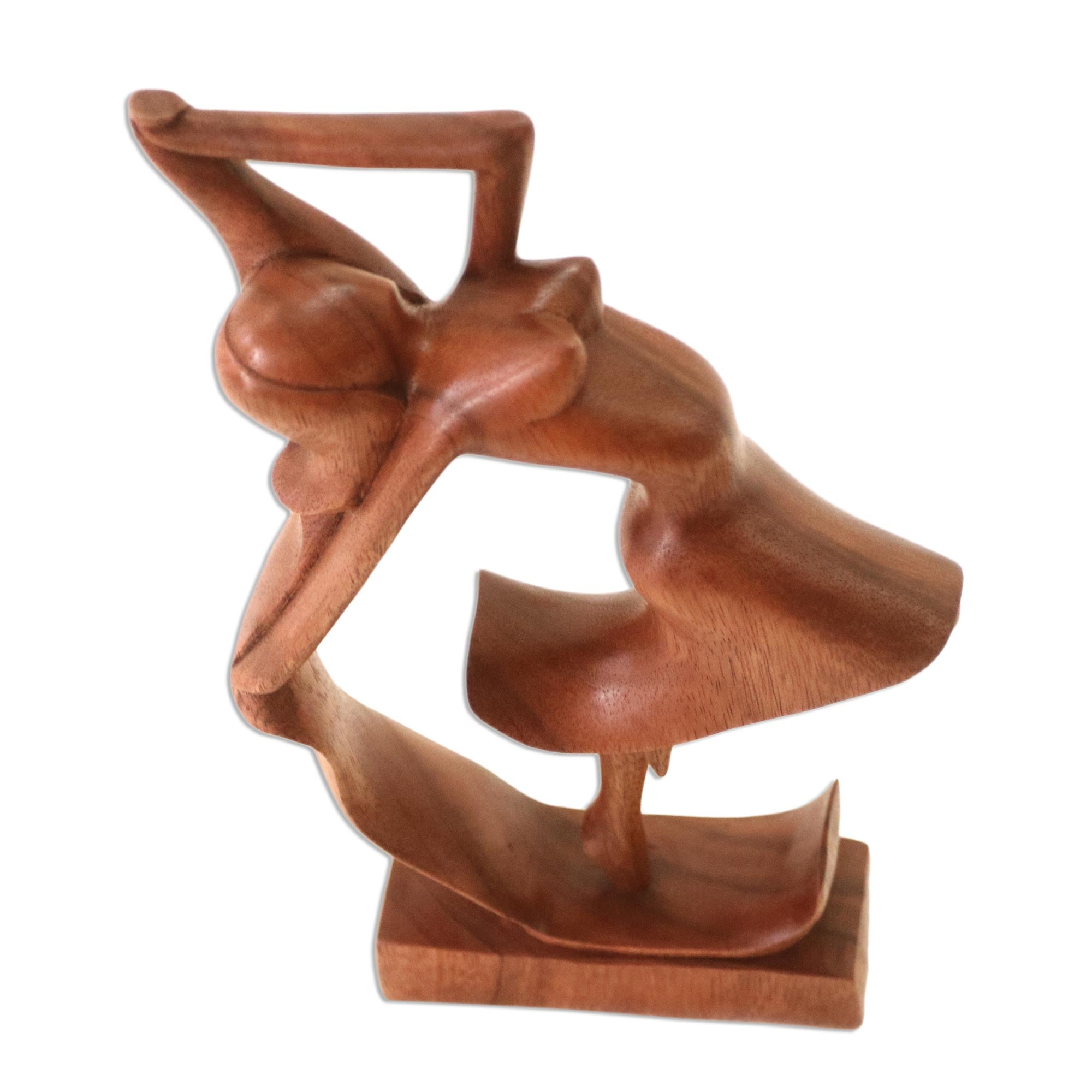 Premium Hand-Carved Dancing Woman Wood Statue - Ultimate Artisan Craft