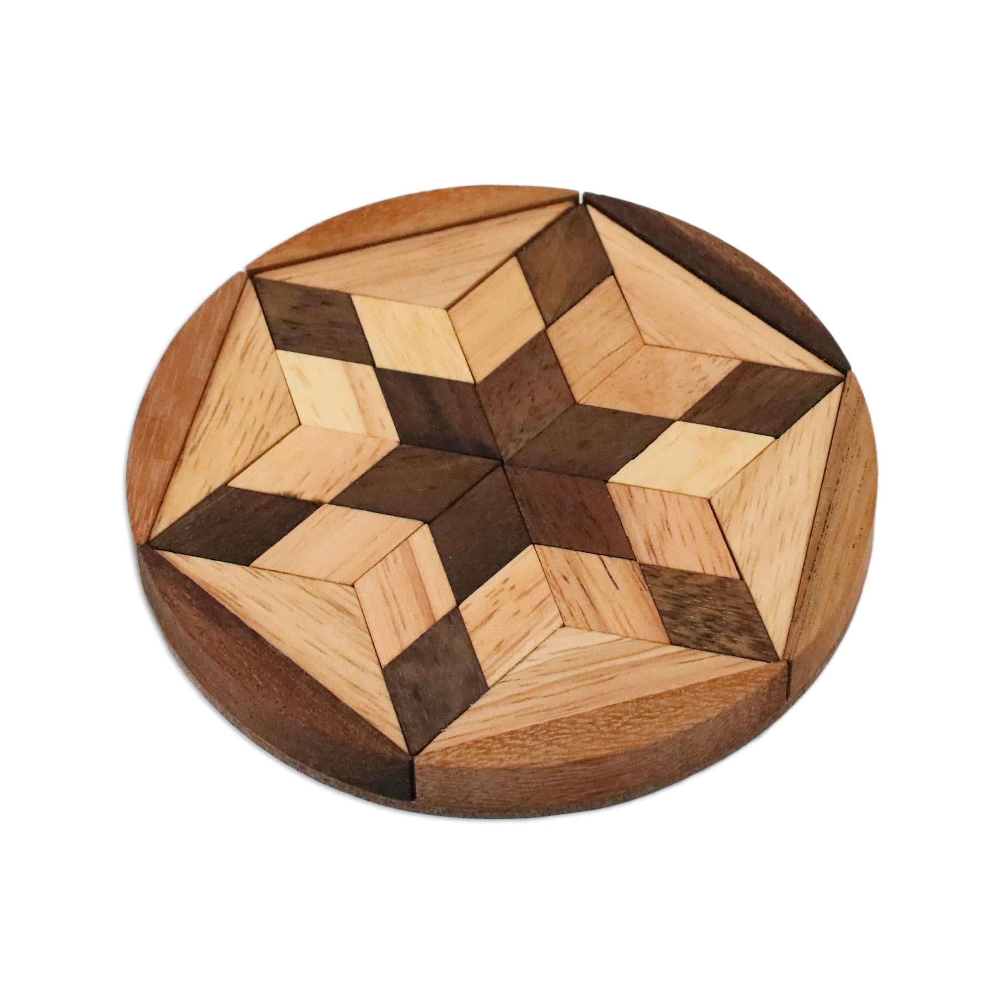 Premium Star of David Wooden Puzzle Game - Ultimate Brain Teaser from Thailand