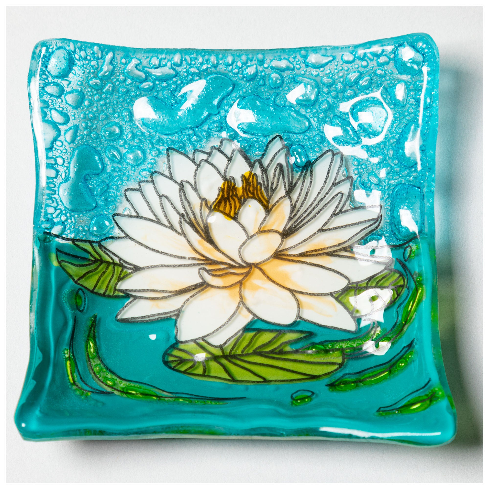 Premium Hand-Painted Recycled Glass Jewelry Dish