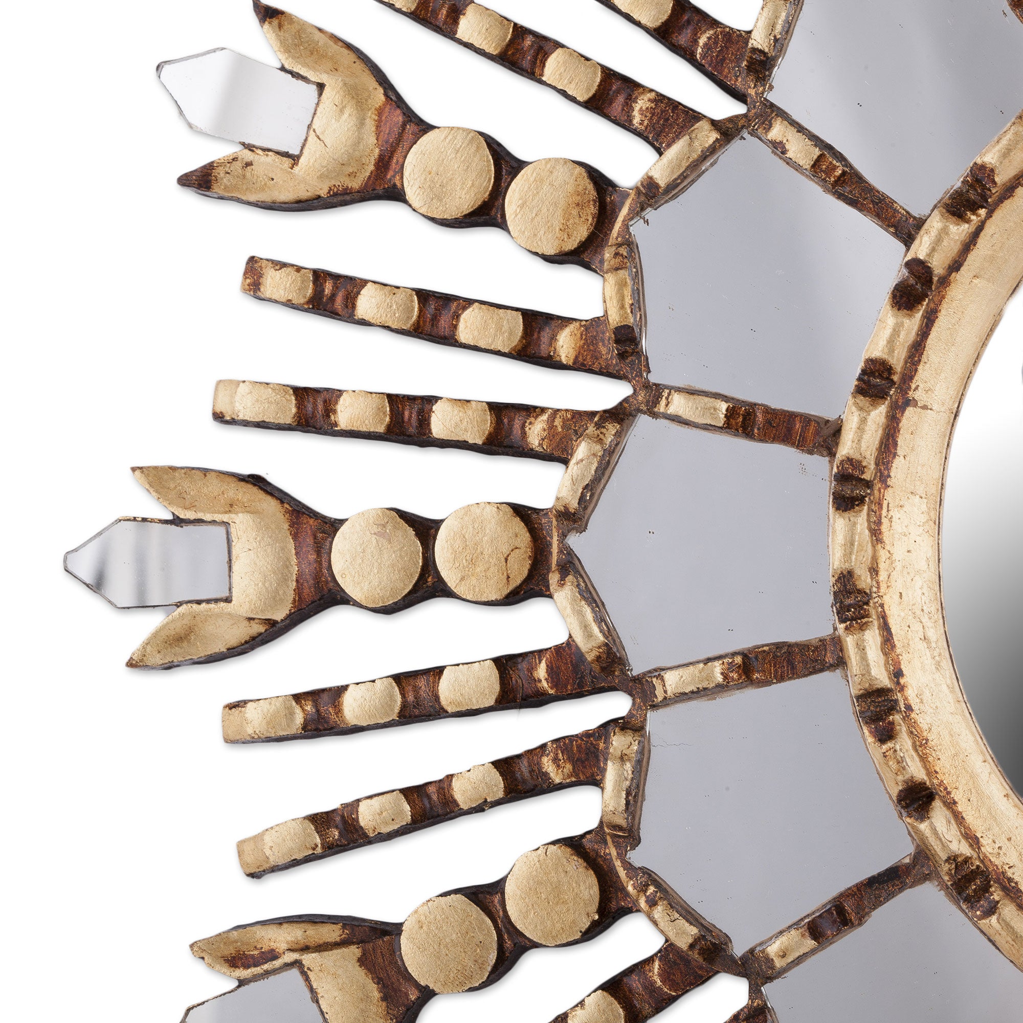 Premium Cuzco Radiance Round Sun Mirror - Handcrafted Cedar Wood Wall Art
