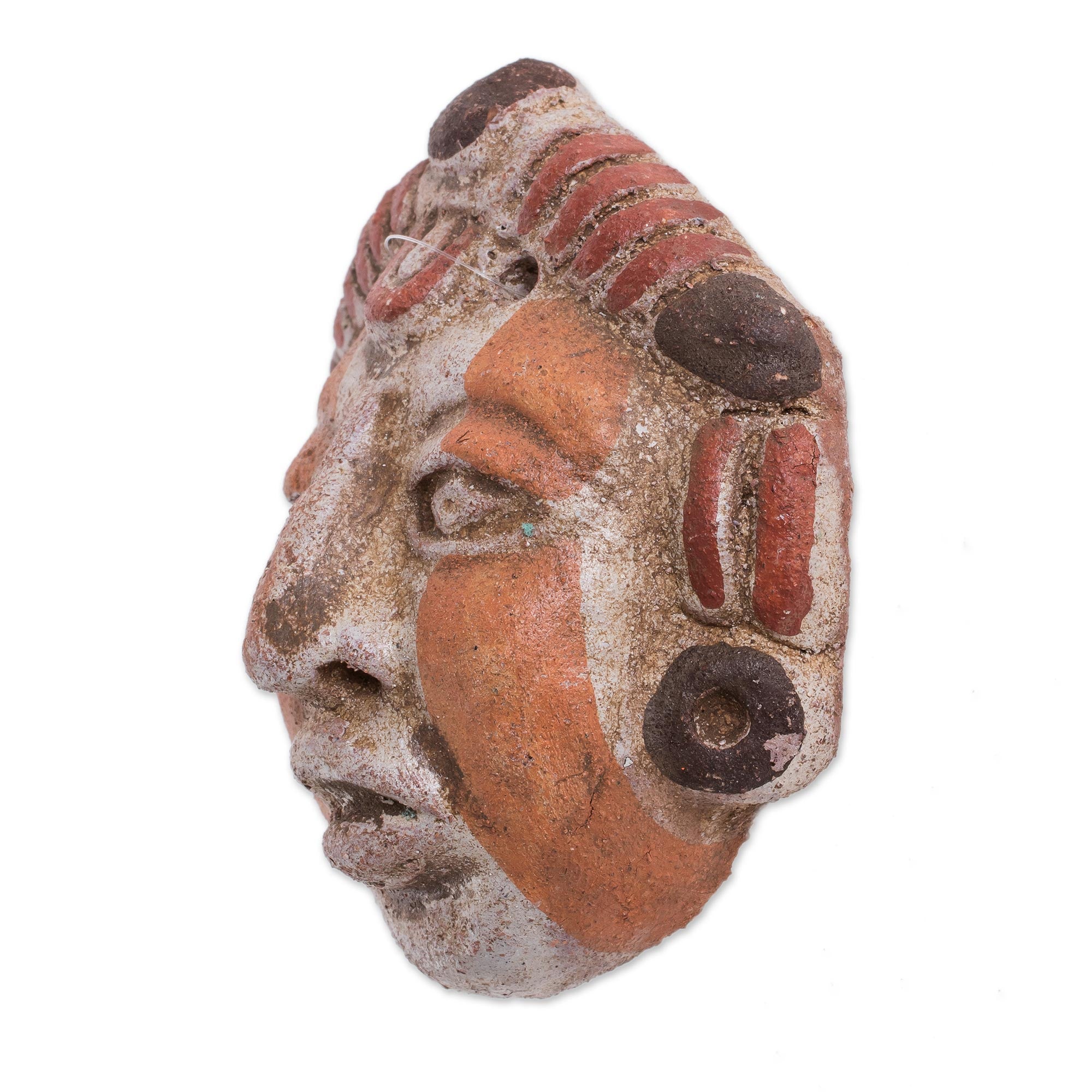 Premium Mayan Queen Ceramic Wall Mask - Handcrafted Art from El Salvador