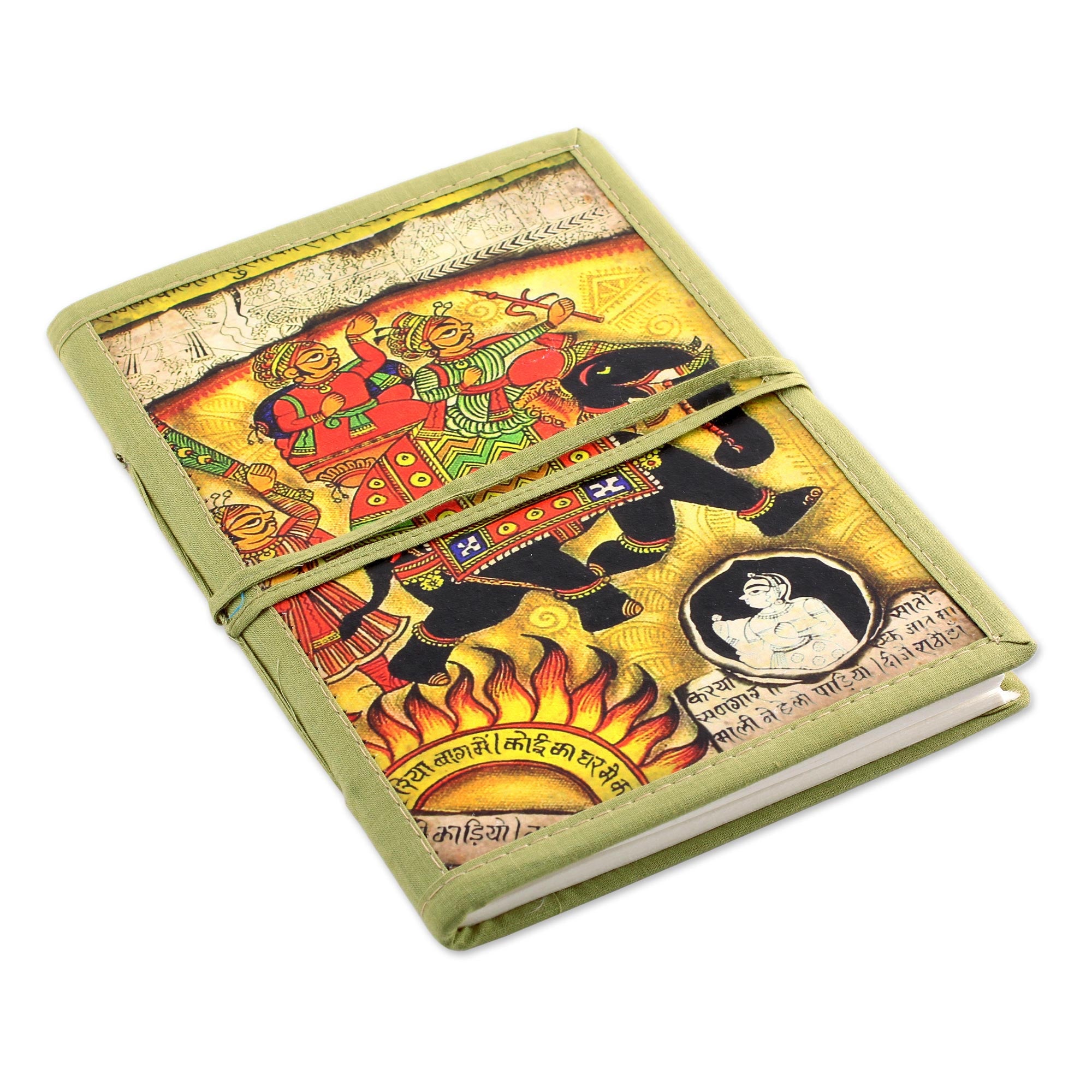 Premium Mughal Monarch Green Elephant Handmade Paper Journal – Ultimate Artisan Notebook from India