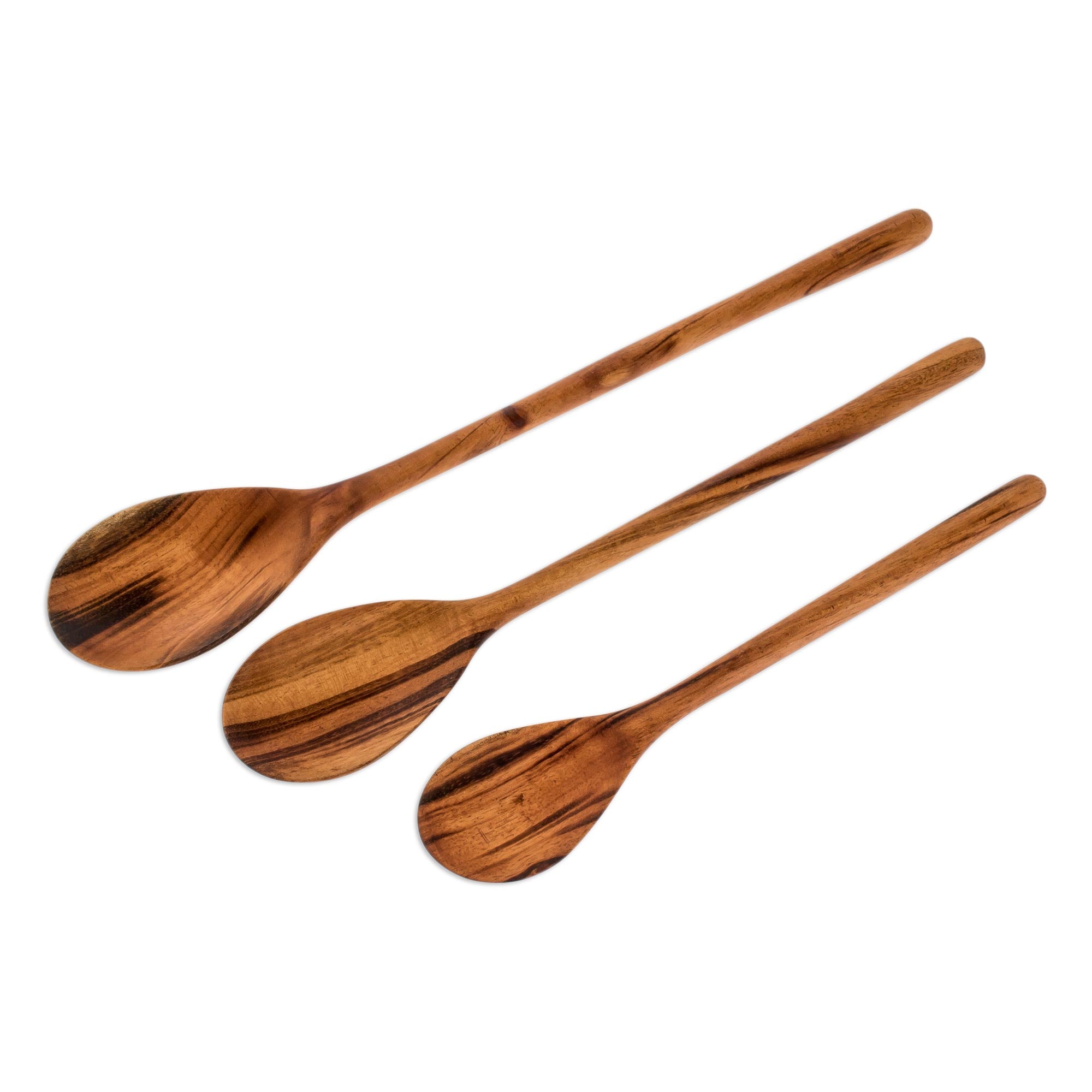 Peten Trio Premium Wooden Serving Spoons Set – Handcrafted Elegance