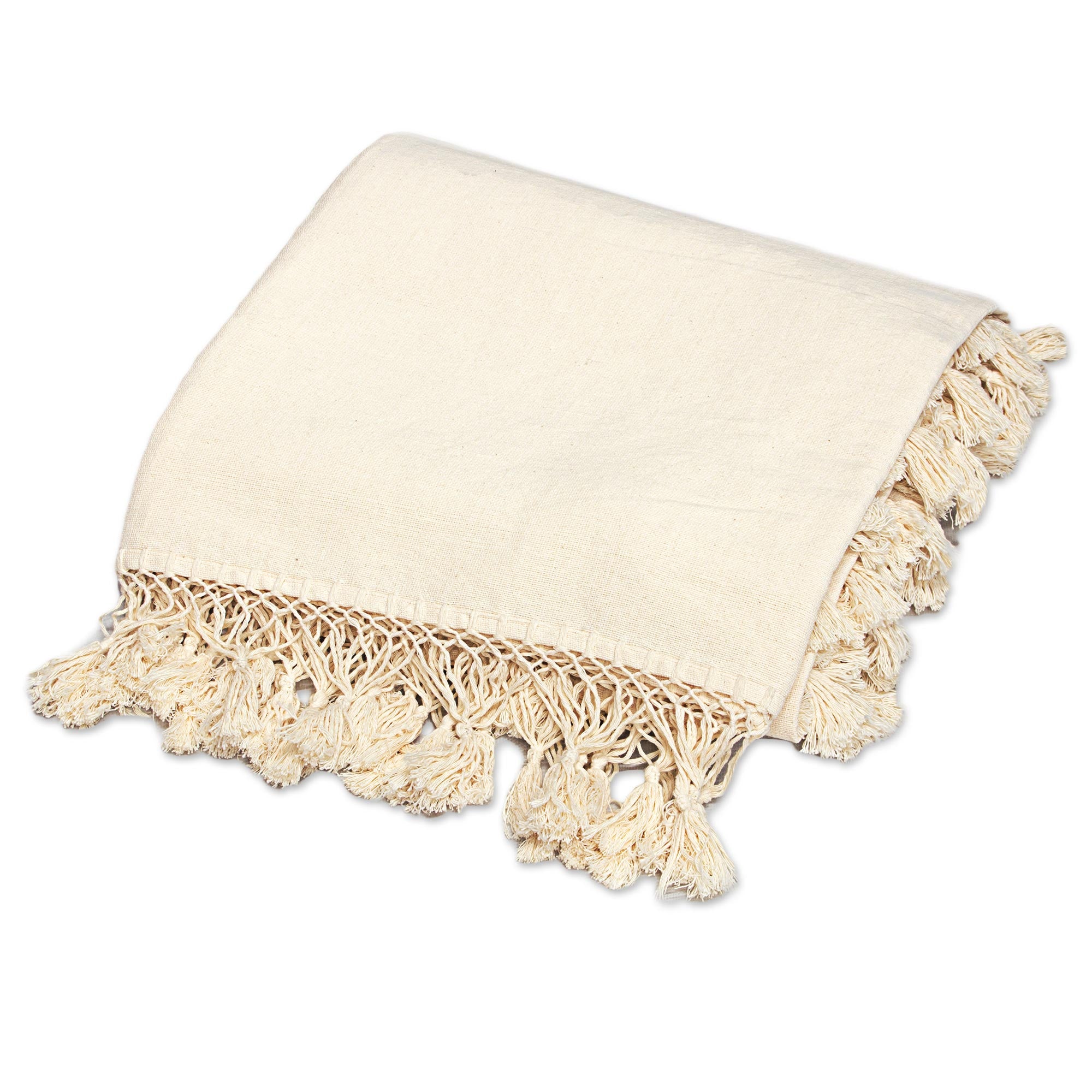 Premium Ivory Memories Handwoven Cotton Blanket - Ultimate Elegance