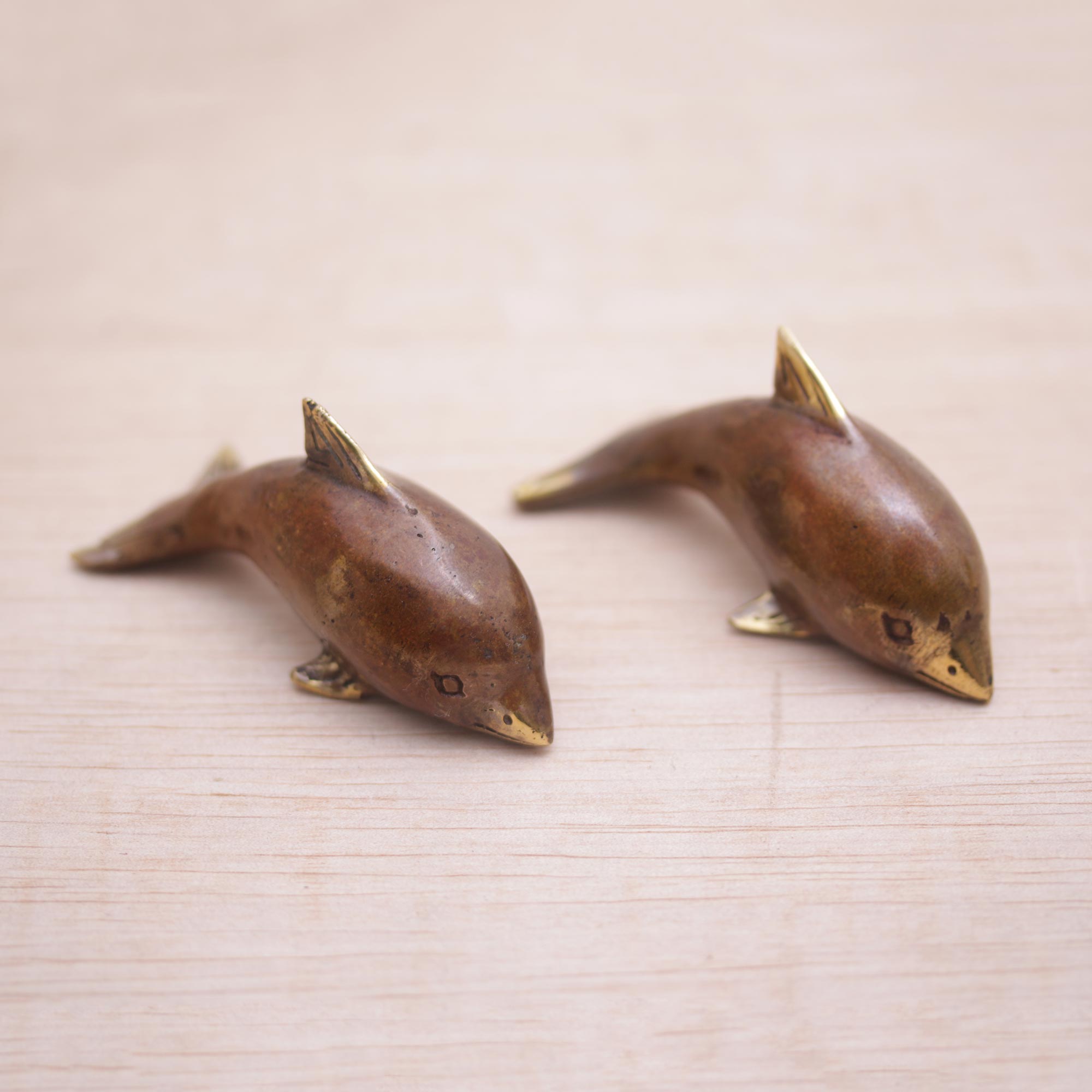 Premium Handcrafted Antique Bronze Dolphin Sculptures - Balinese Artistry