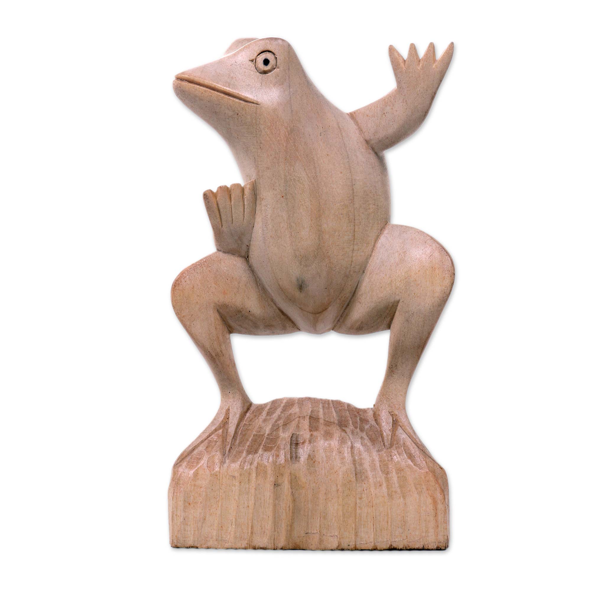 Premium Hand-Carved Balinese Dancing Frog Sculpture