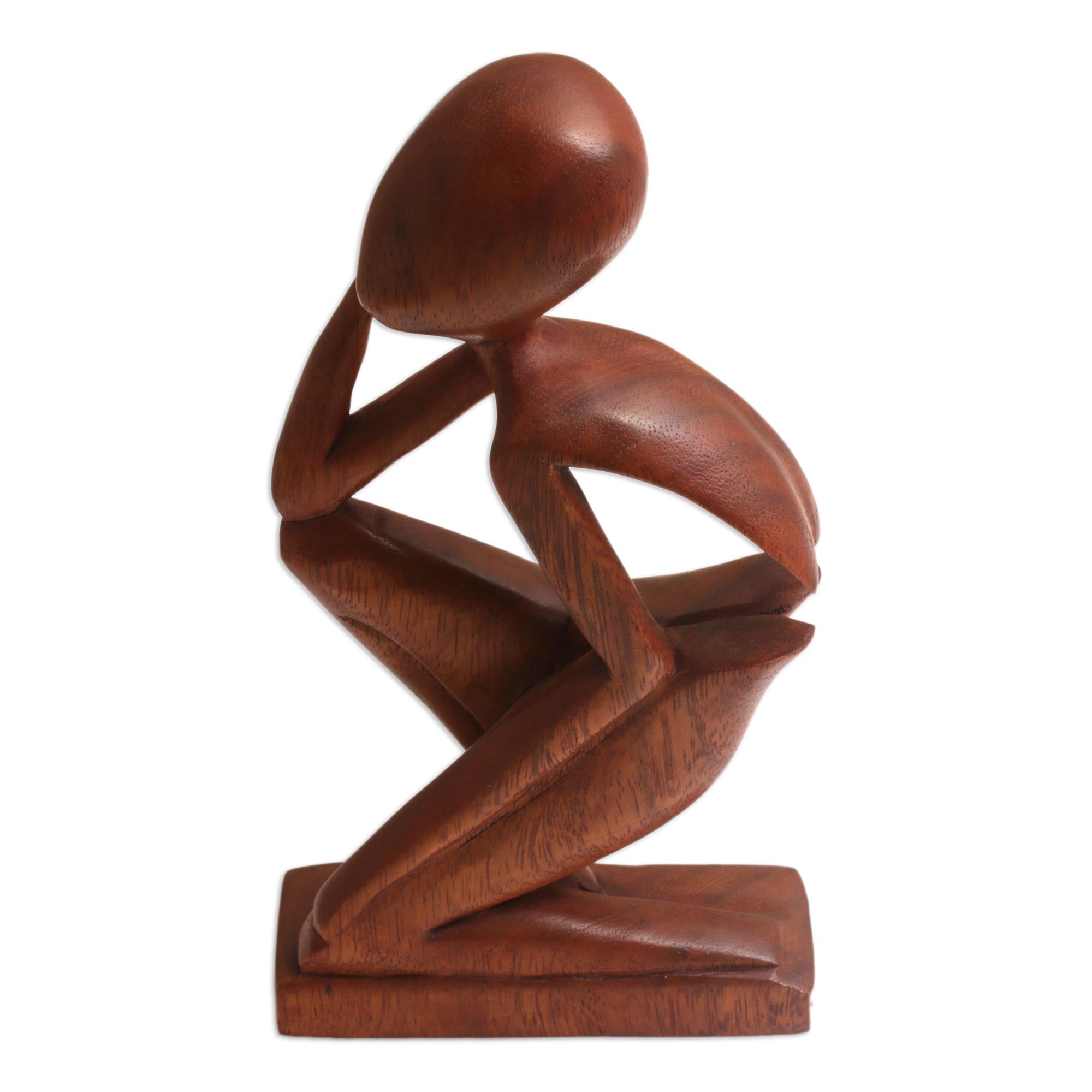 Premium Handcrafted Wooden Meditation Sculpture - 'Soulful Solitude'