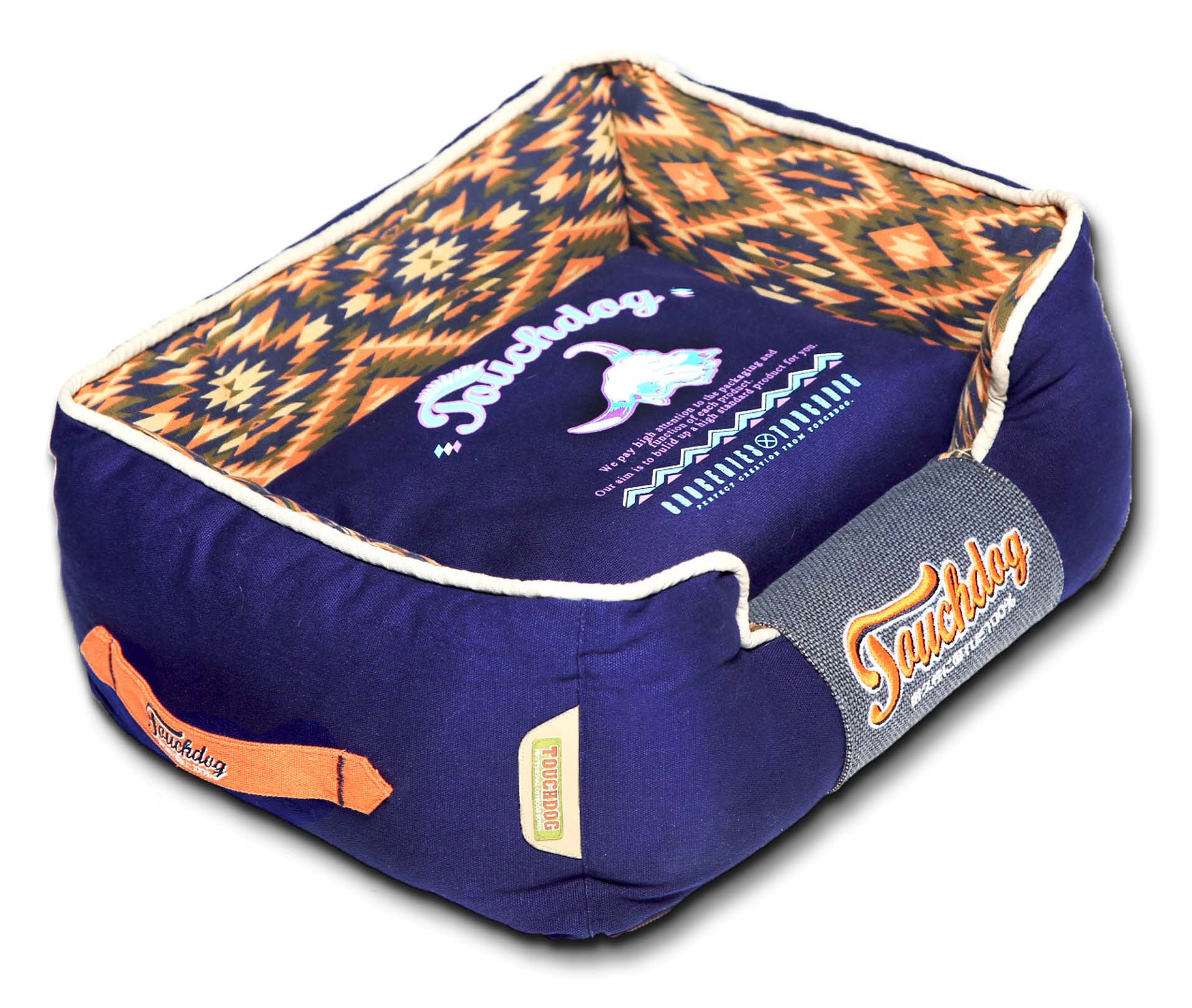 Touchdog® Ultimate Vintage Diamond Dog Bed - Retro Luxury for Your Pet
