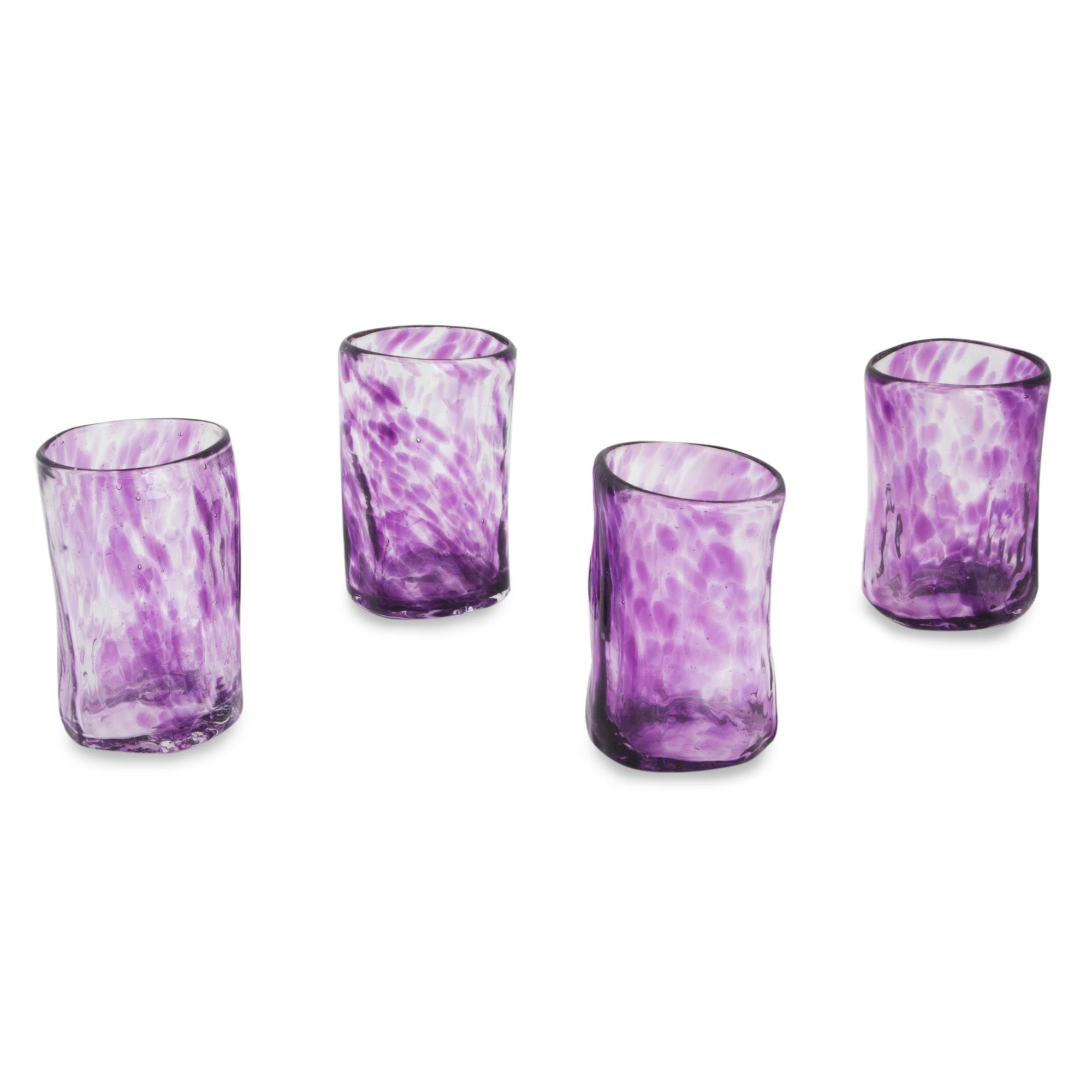 Premium Lilac Mist Handcrafted Shot Glasses - Set of 4
