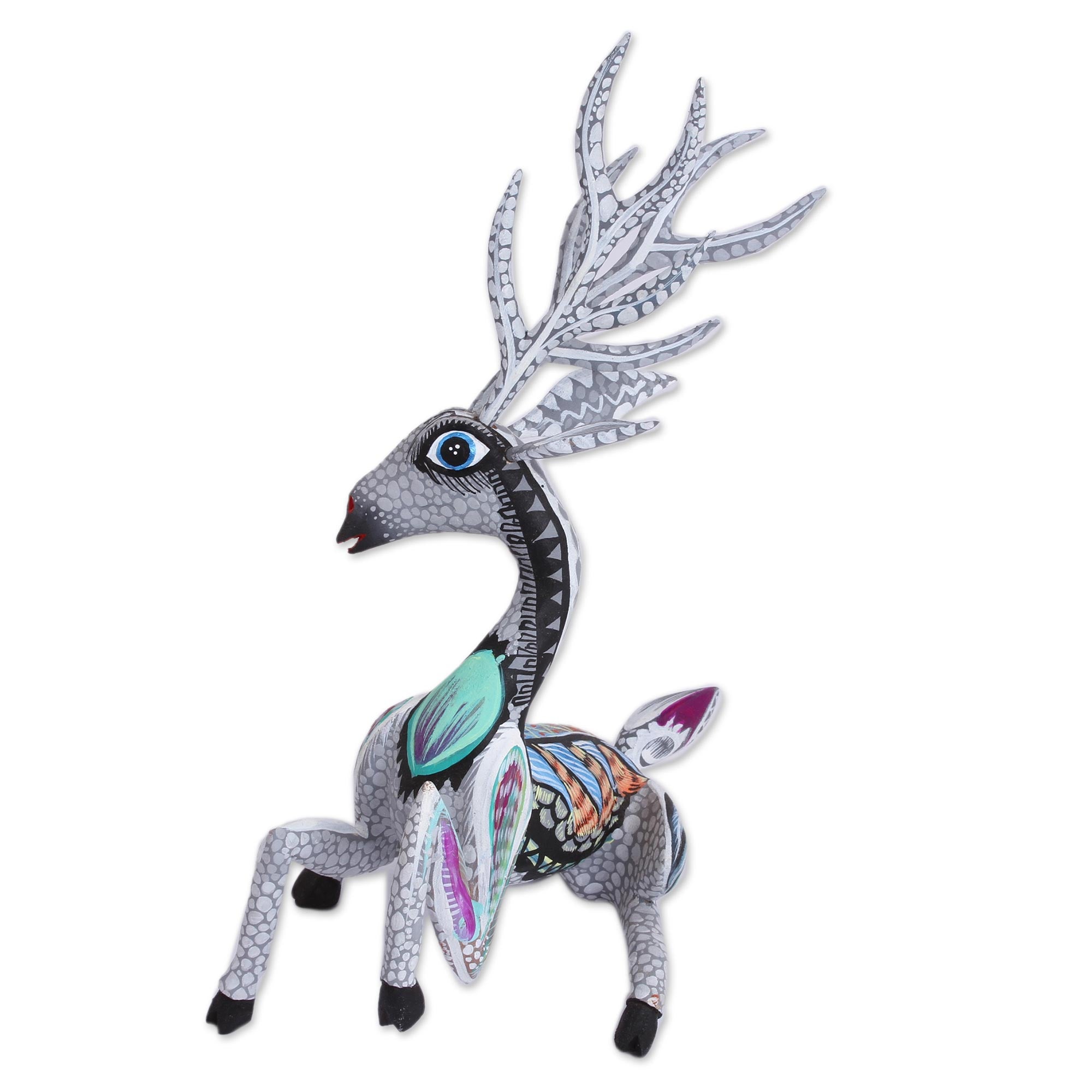 Premium Grey Deer Handcrafted Alebrije Sculpture – Authentic Mexican Art