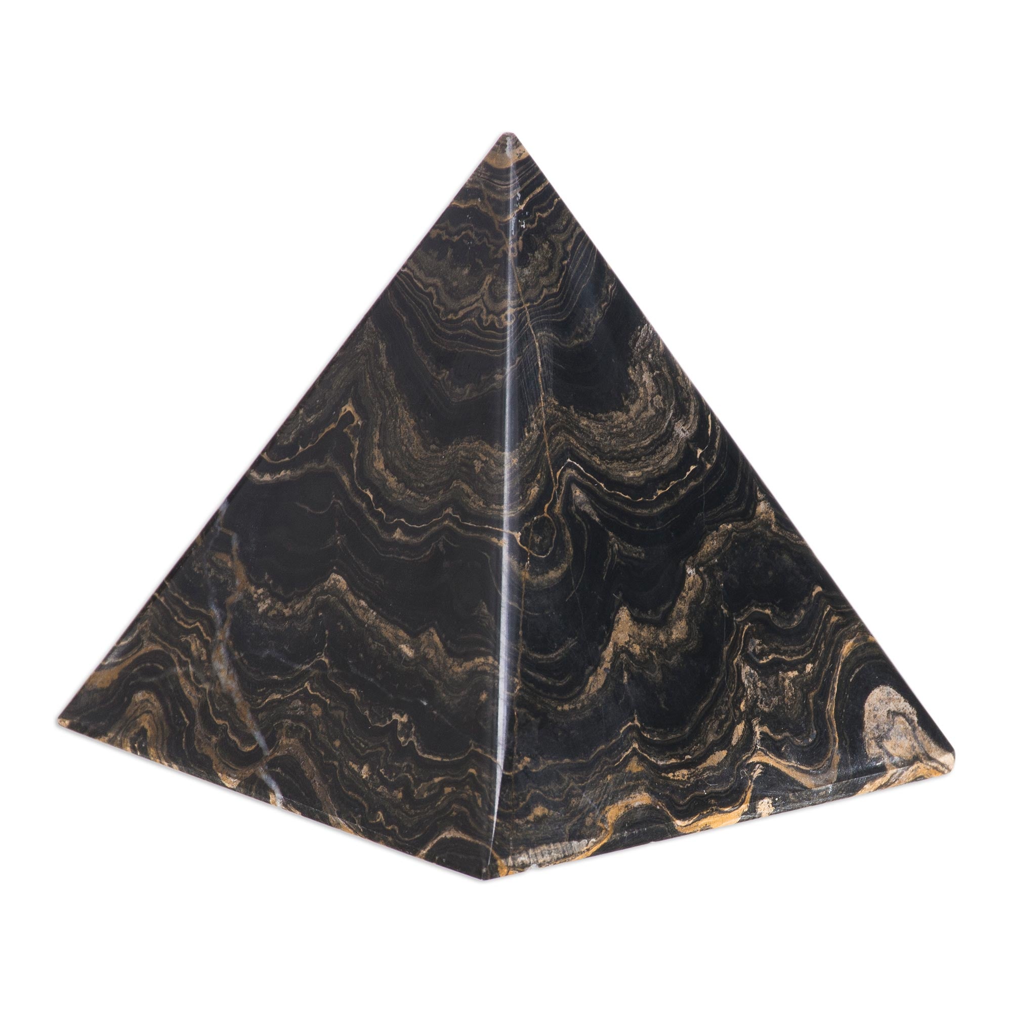 Premium Stromatolite Pyramid Sculpture - Ultimate Connection to Life's Essence