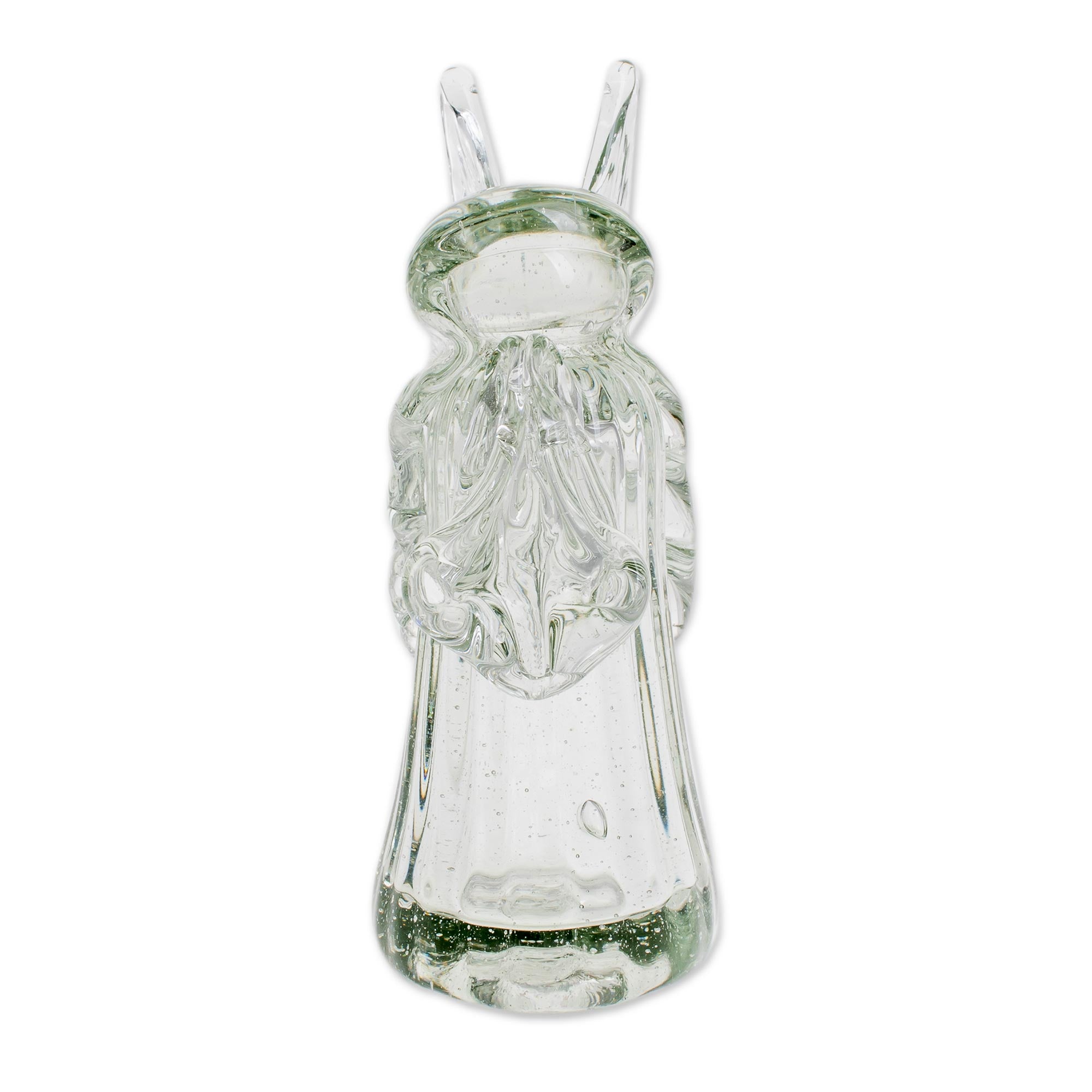 Premium Handblown Recycled Glass Angel Figurine - Eco-Friendly Home Decor