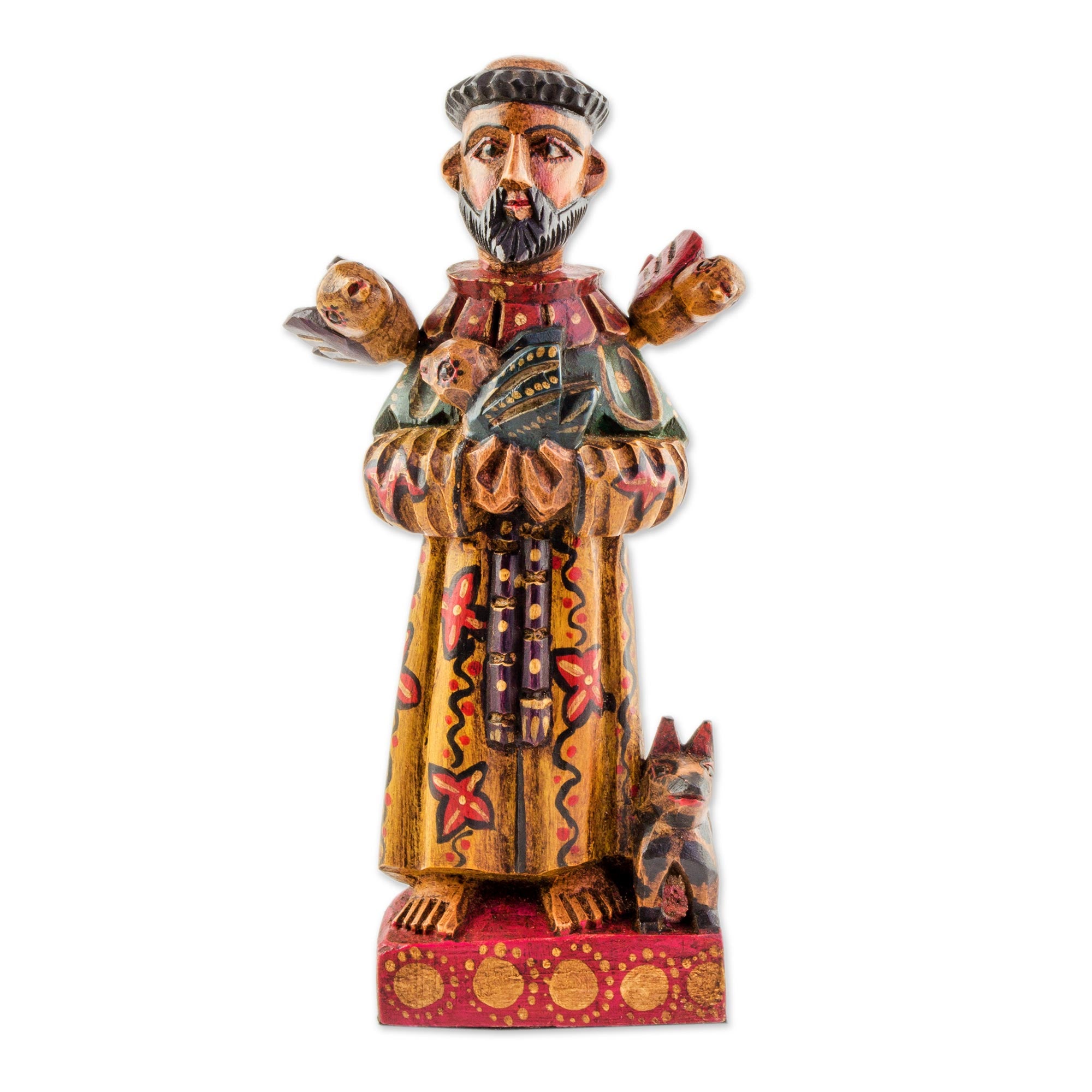 Premium Hand-Painted Saint Francis Statuette with Animals
