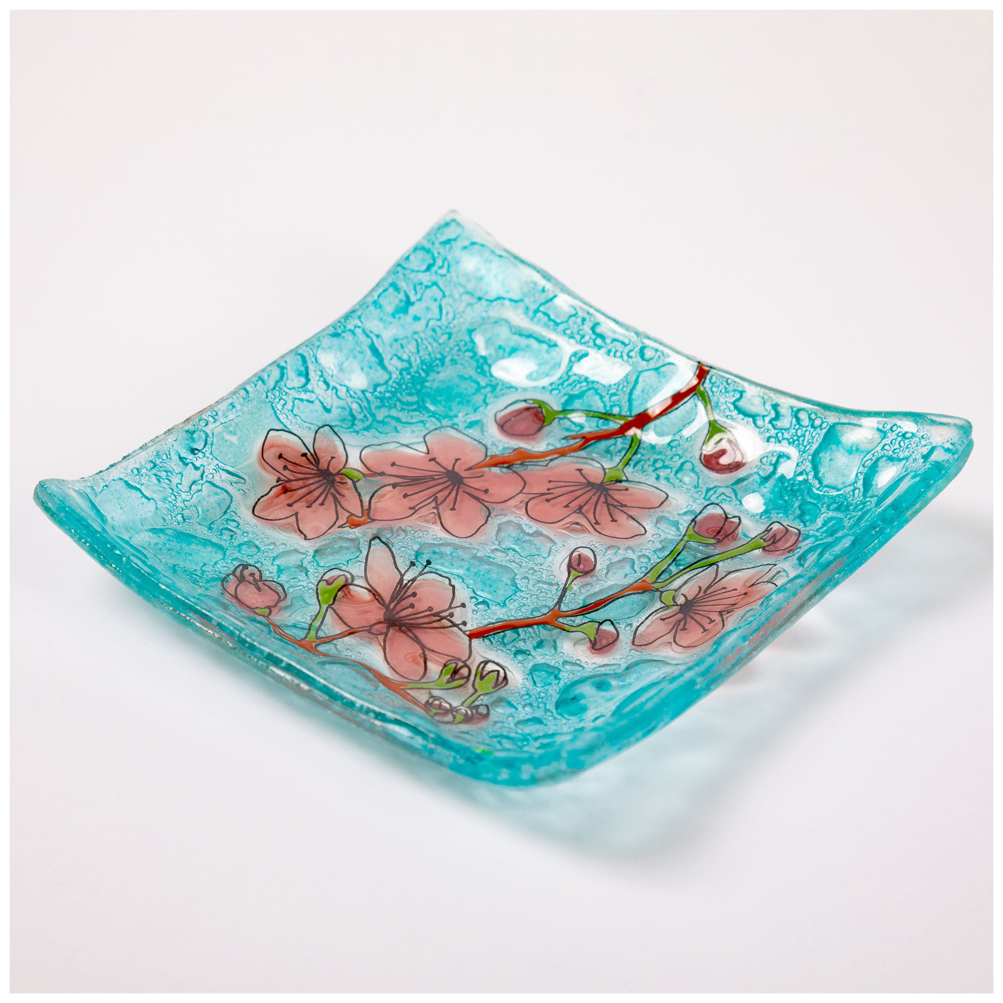 Premium Hand-Painted Recycled Glass Jewelry Dish