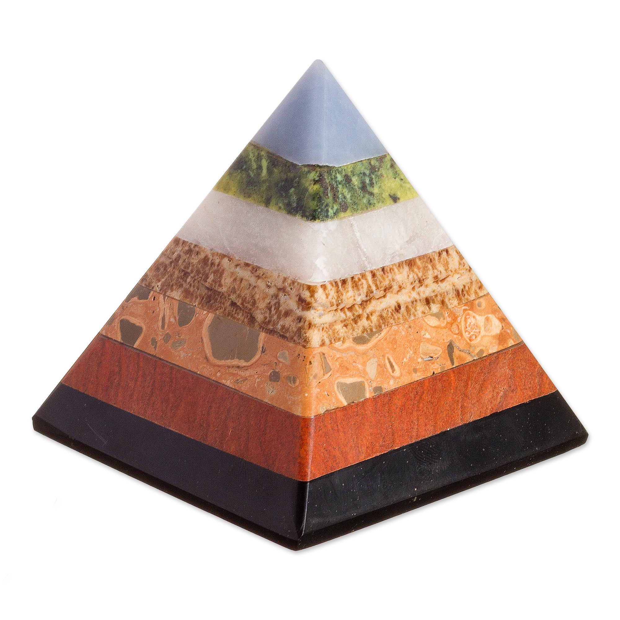 Premium Positive Energy Multi-Gemstone Pyramid – Handcrafted in Peru