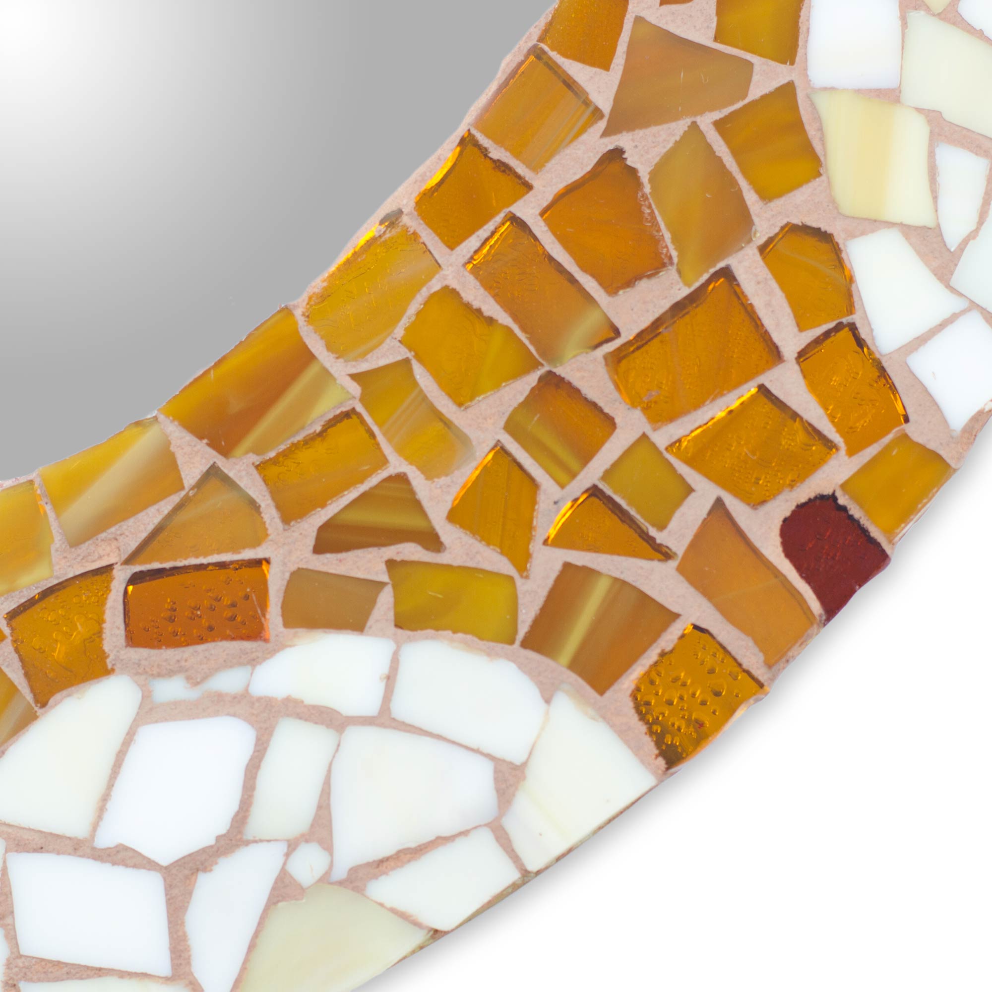 Premium Handcrafted Mexican Glass Mosaic Wall Mirror – Earth & Sun Design (23 Inch)
