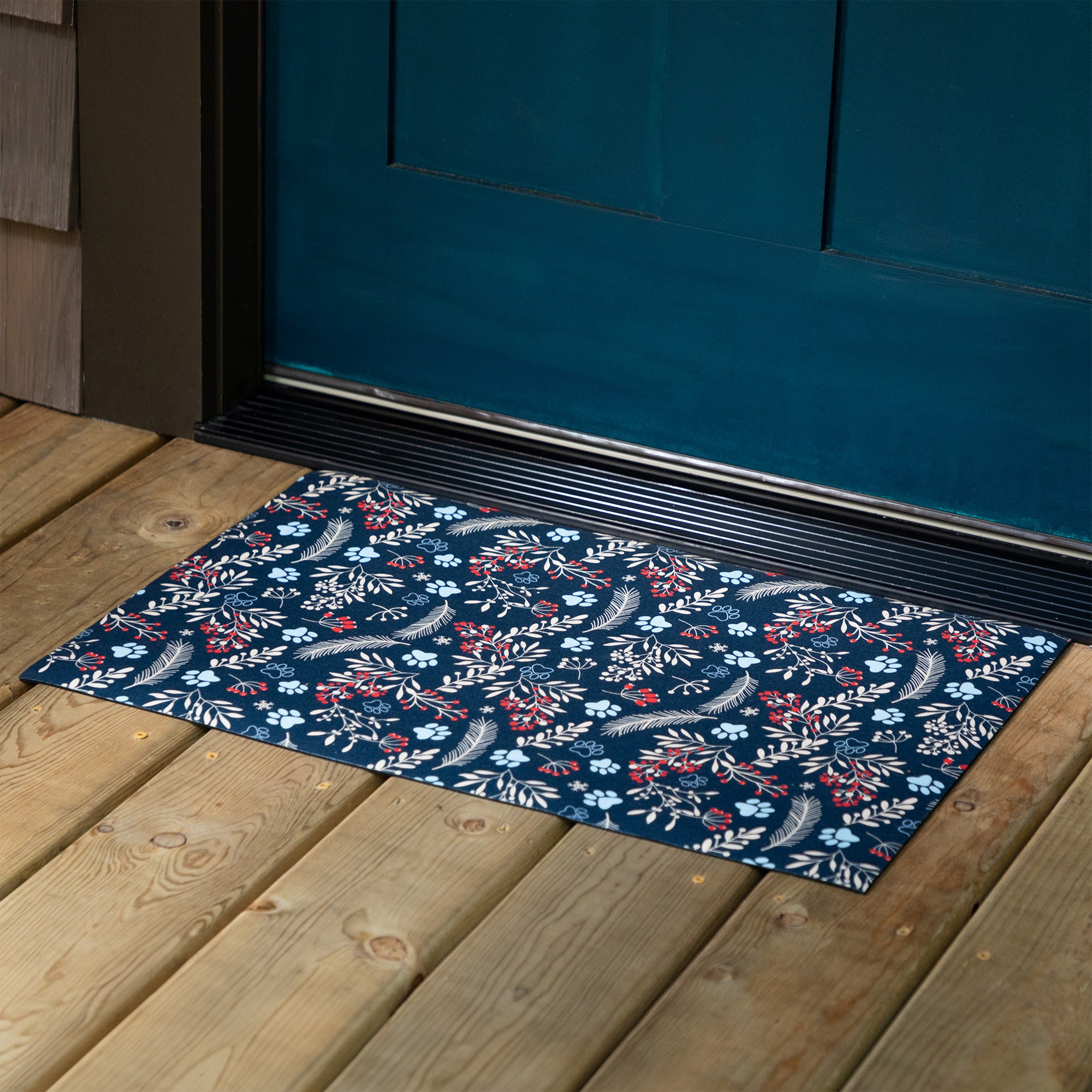 Premium Winter Sprigs & Paws All-Season Mat