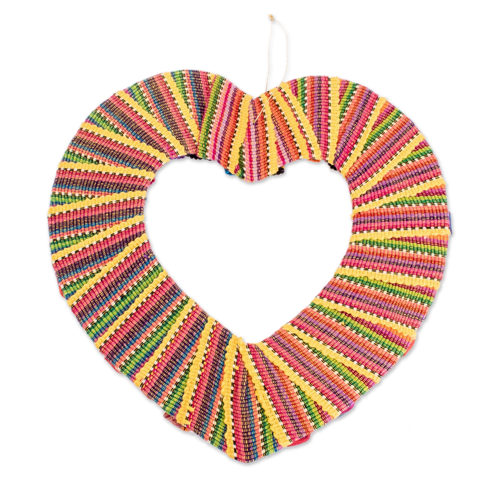 Premium Quitapena Love Heart-Shaped Worry Doll Wreath – Handcrafted in Guatemala