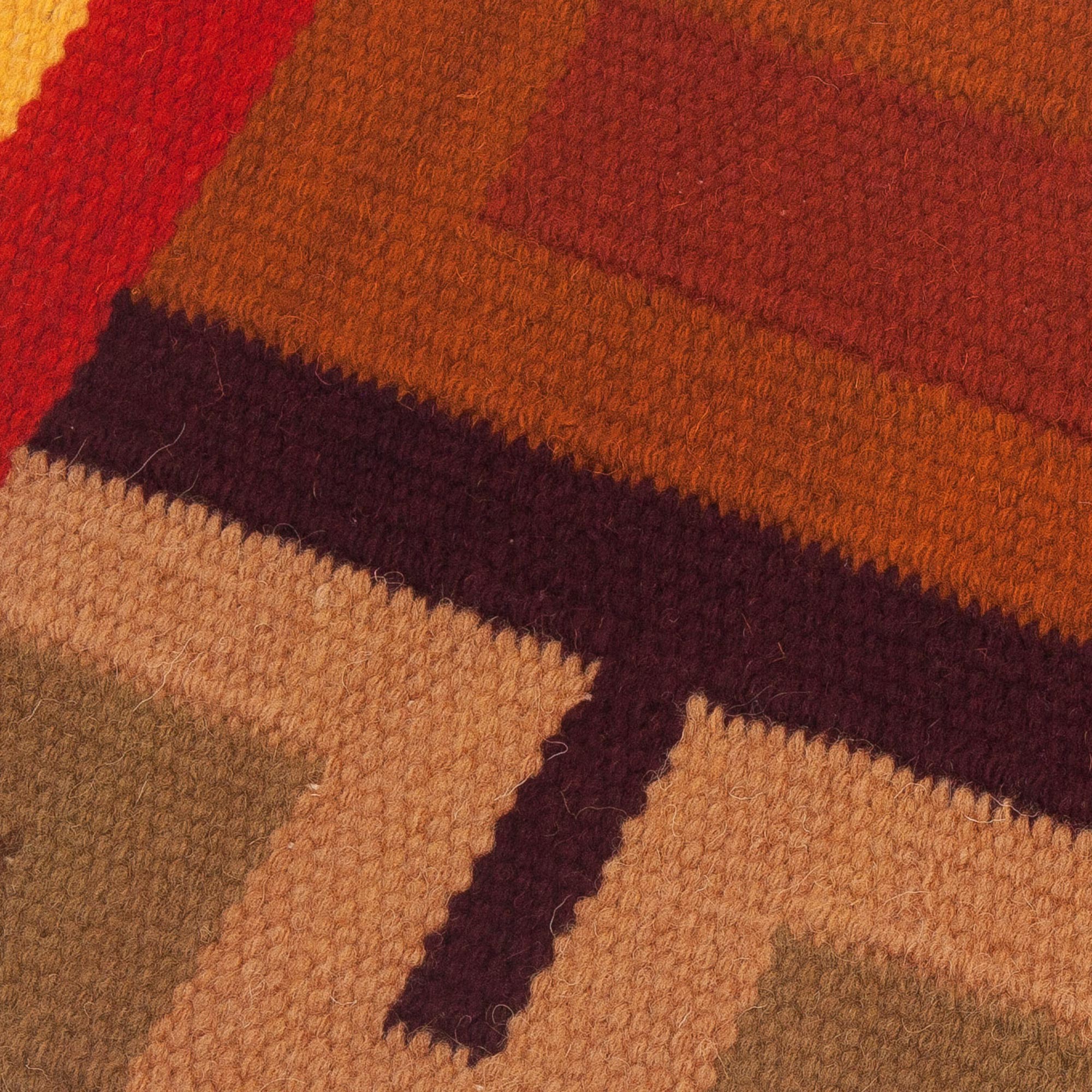 Premium Handwoven Sunset-Inspired Wool Blend Table Runner – Artisan Crafted in Peru
