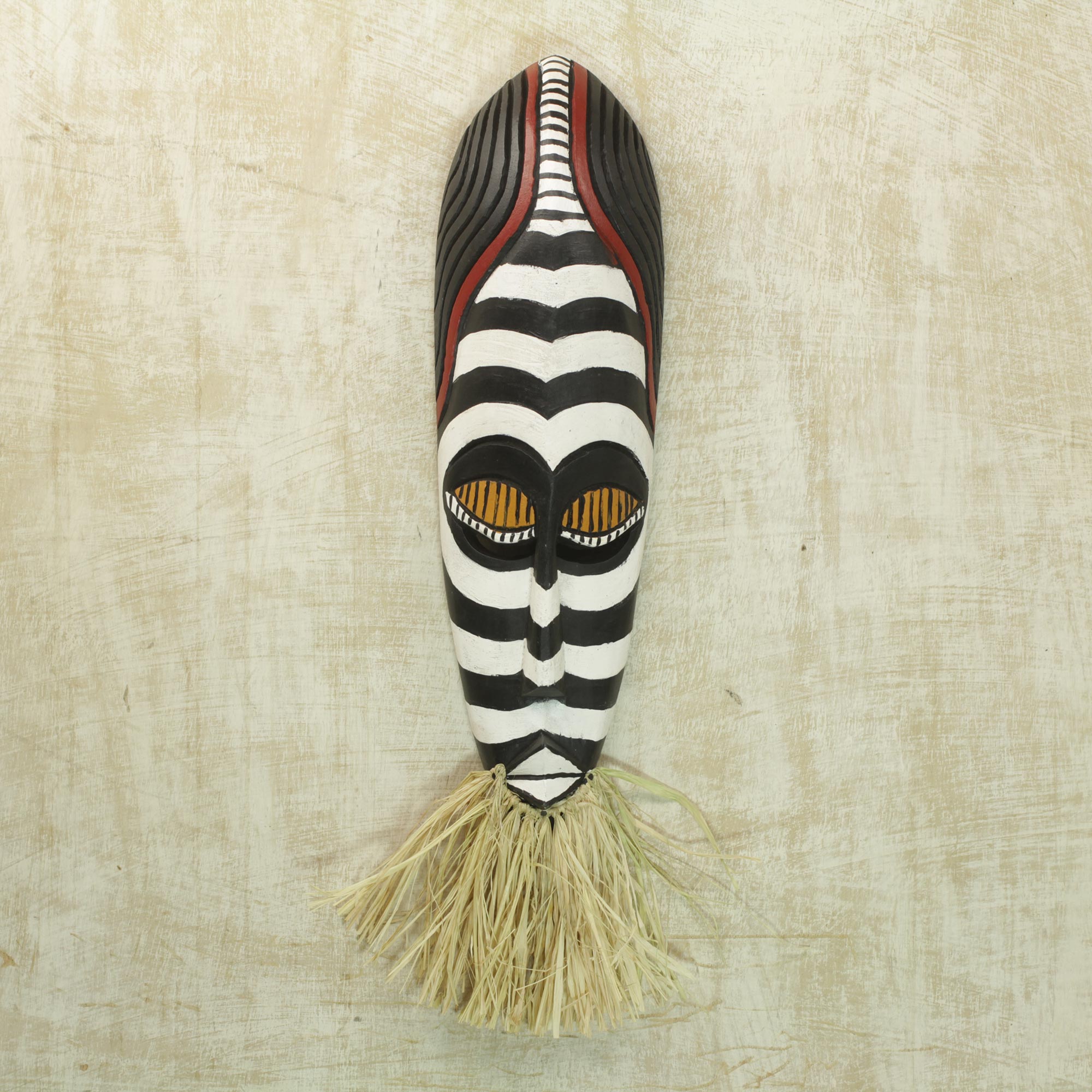 Premium Hand-Carved Sese Wood 'Adaoma' Mask – Authentic Ghanaian Wall Art