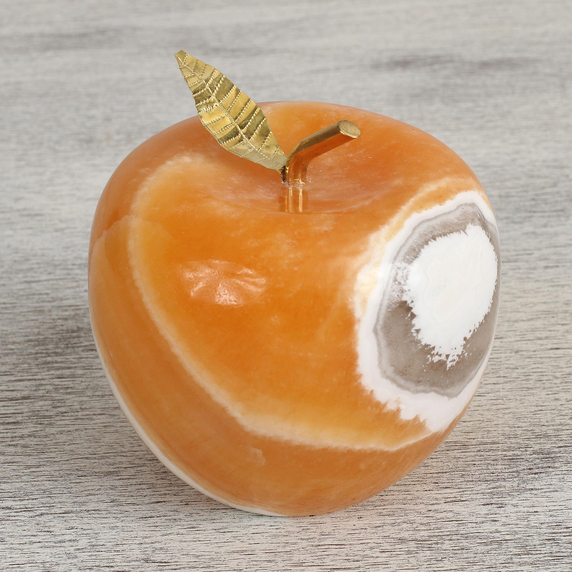 Premium Onyx Apple Sculpture - Ultimate Natural Art Piece