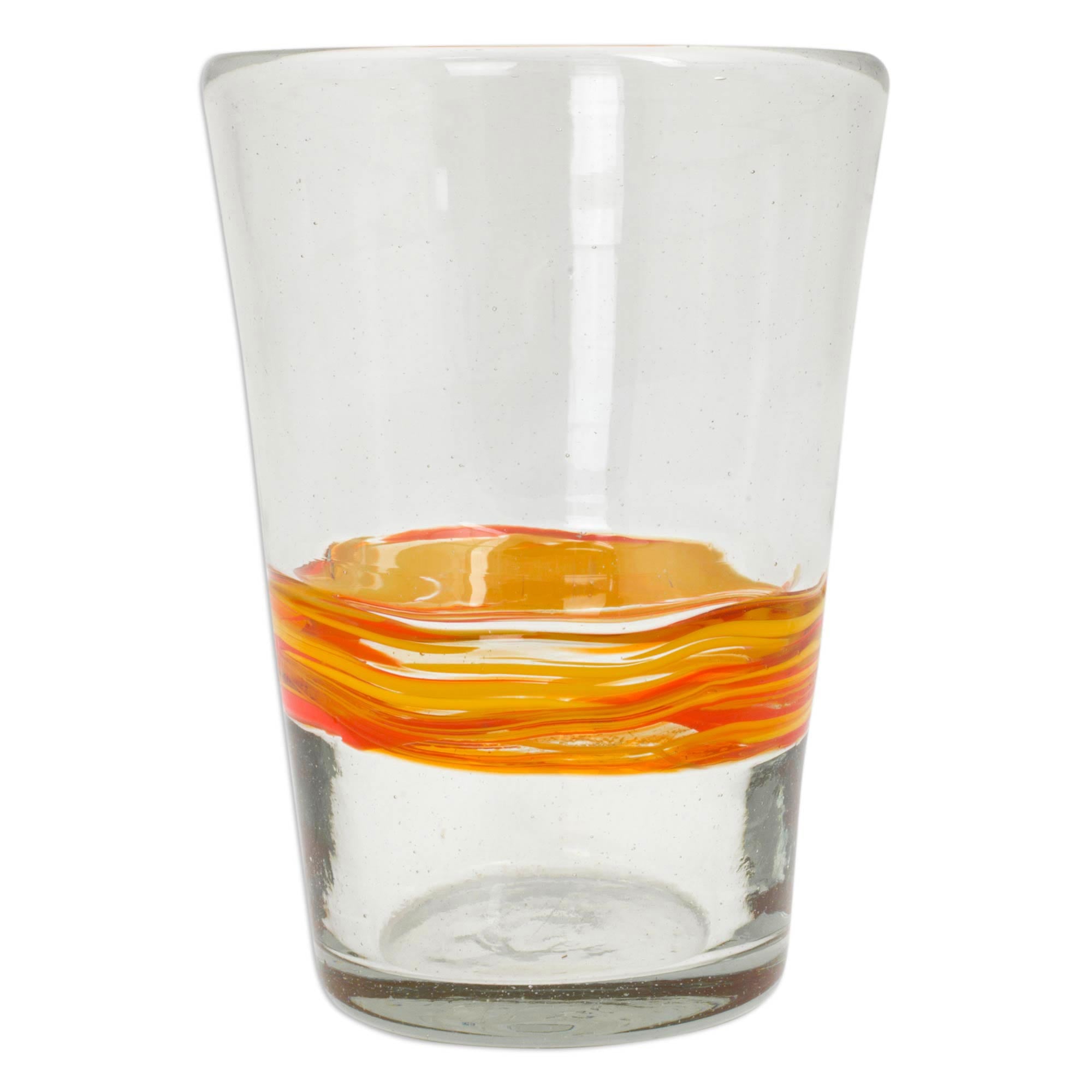 Premium Handblown Glass Sunshine Striped Tumblers - Set of 6