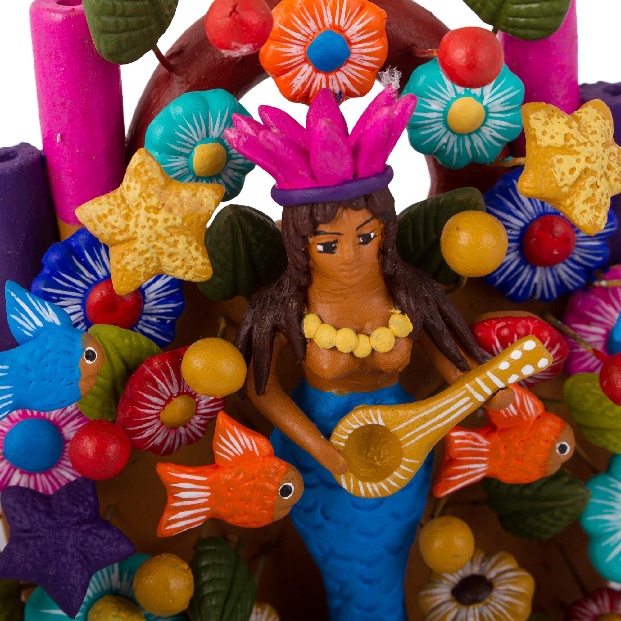 Premium Hand-Painted Mermaid Ceramic Sculpture – Mexican Artisan Crafted