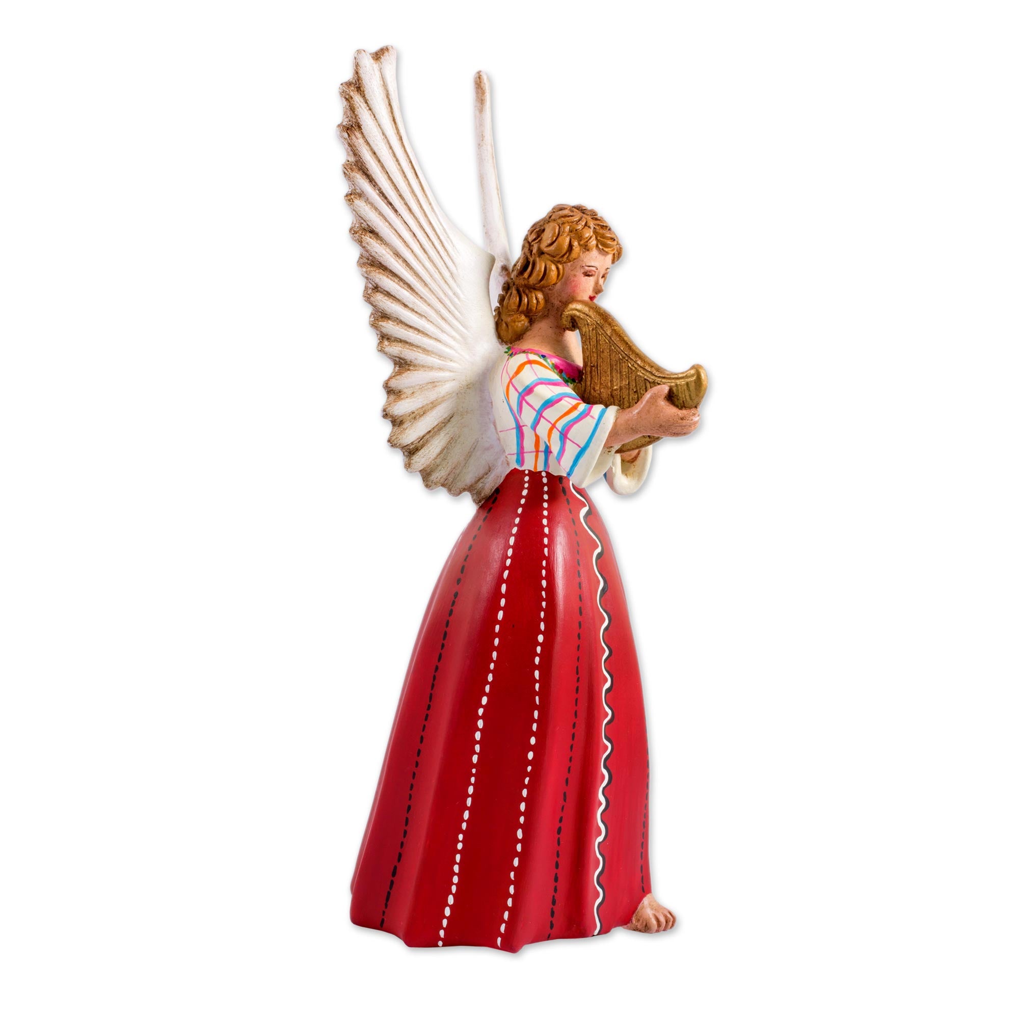 Premium Handcrafted Angel Sculpture from Santiago Atitlan – 11 Inch Ceramic Art Piece