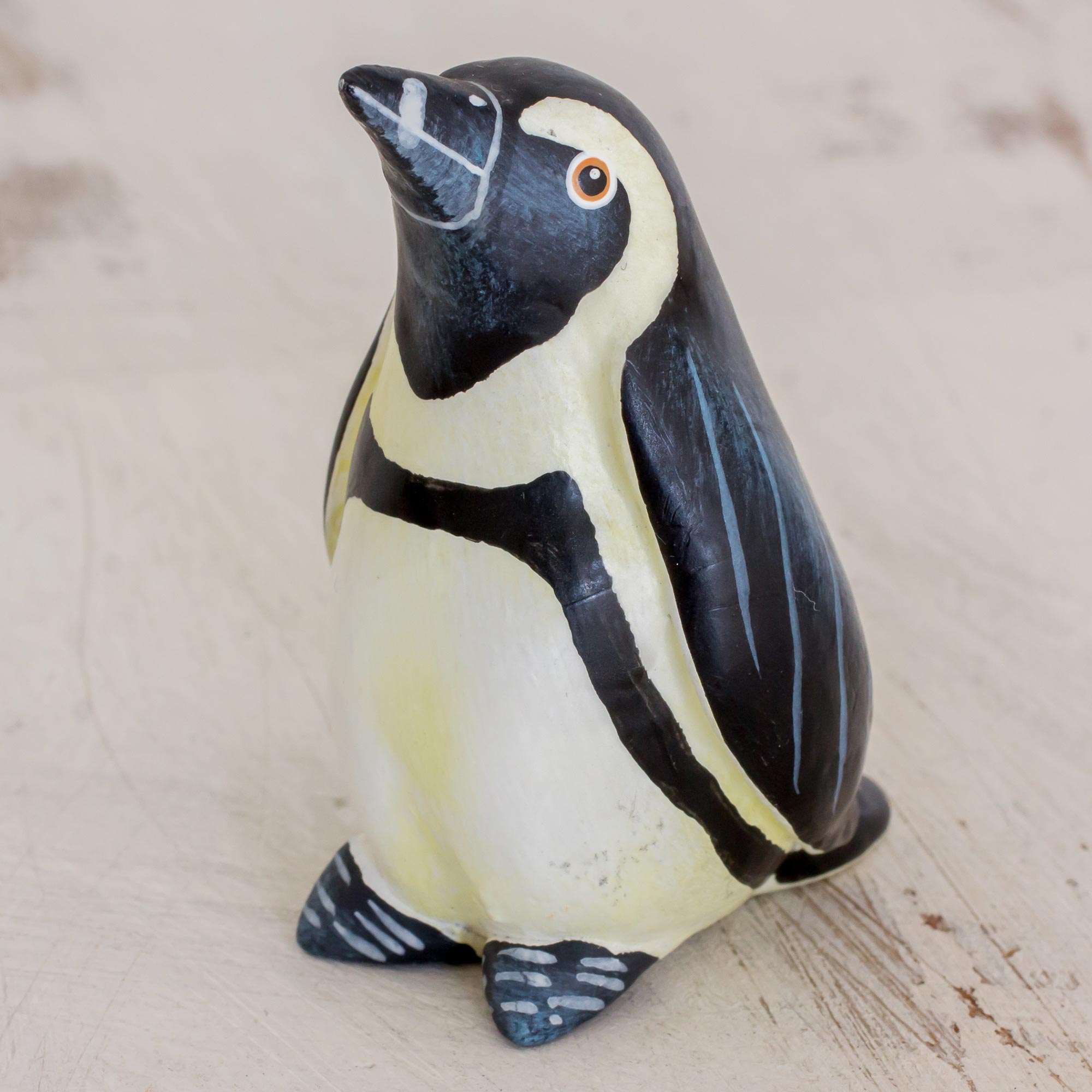 Premium Handcrafted African Penguin Ceramic Figurine - Unique Home & Garden Decor