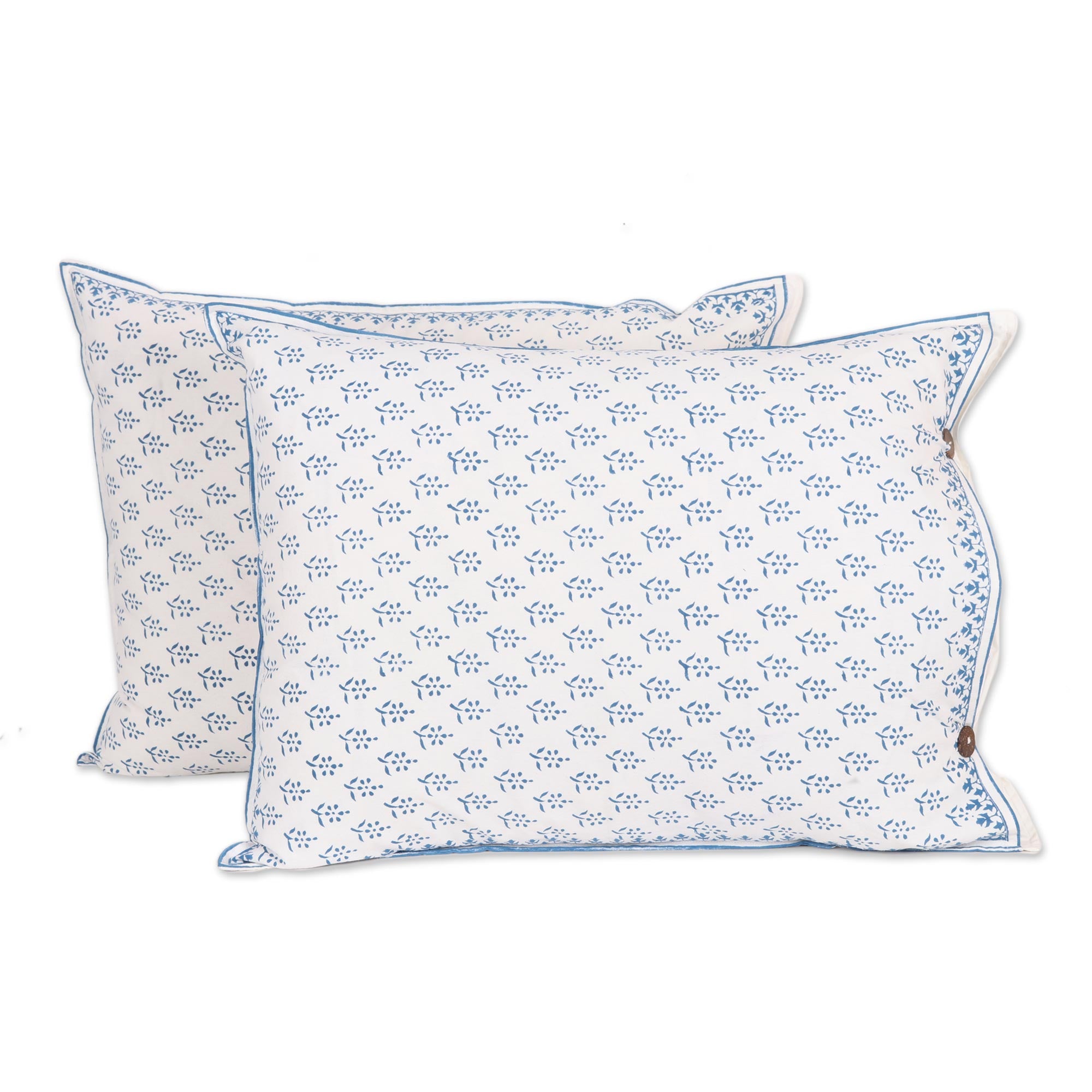 Premium Rajasthani Meadow Handcrafted Cotton Pillow Shams (Pair) - Ultimate Bedroom Upgrade