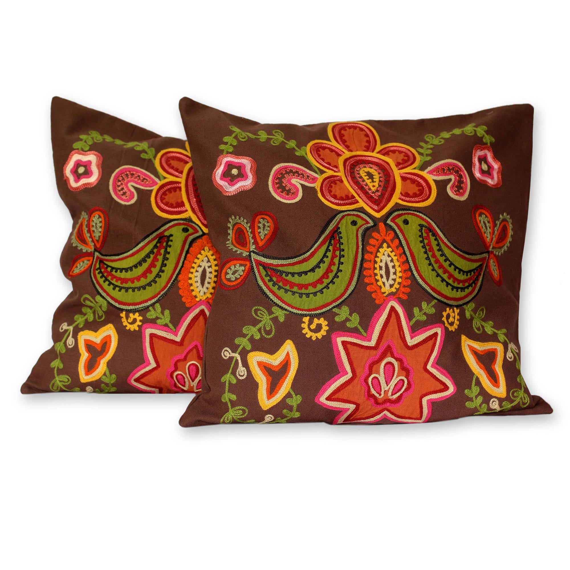 Premium Handmade Indian Floral Cotton Cushion Covers (Pair) - Ultimate Home Decor Upgrade