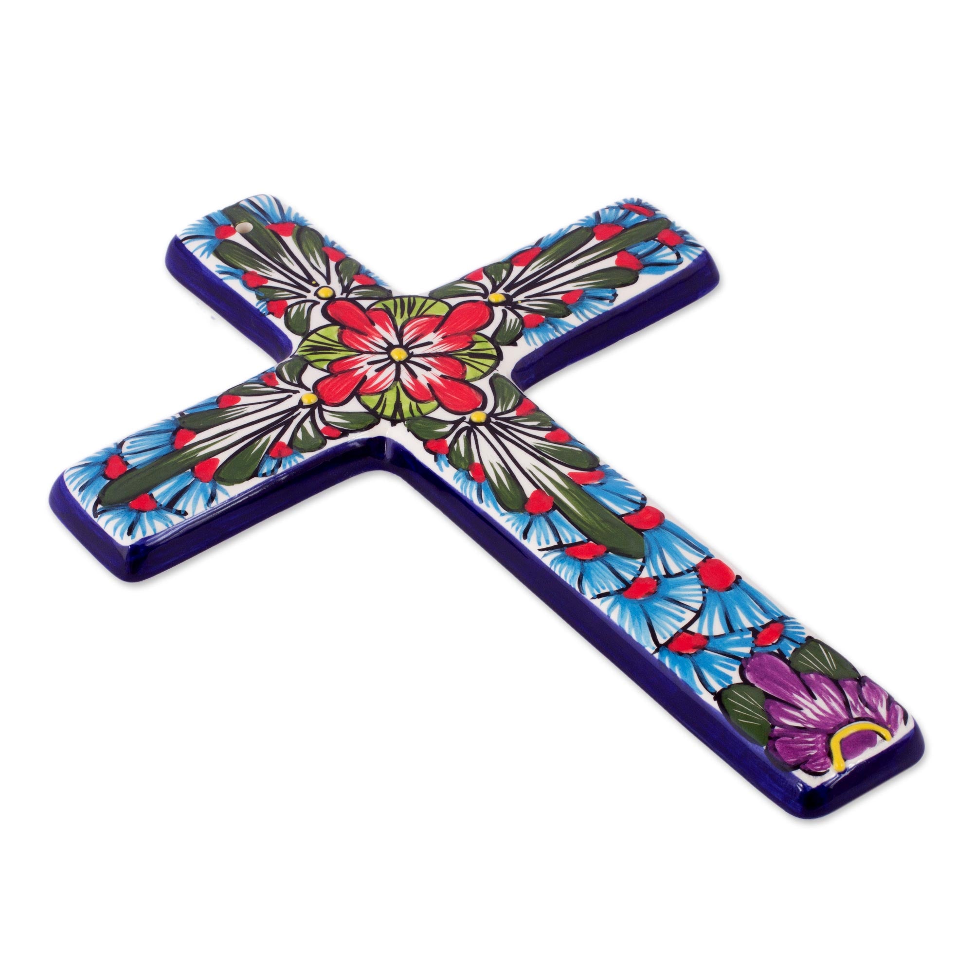 Premium Handcrafted Jerusalem Rose Ceramic Cross