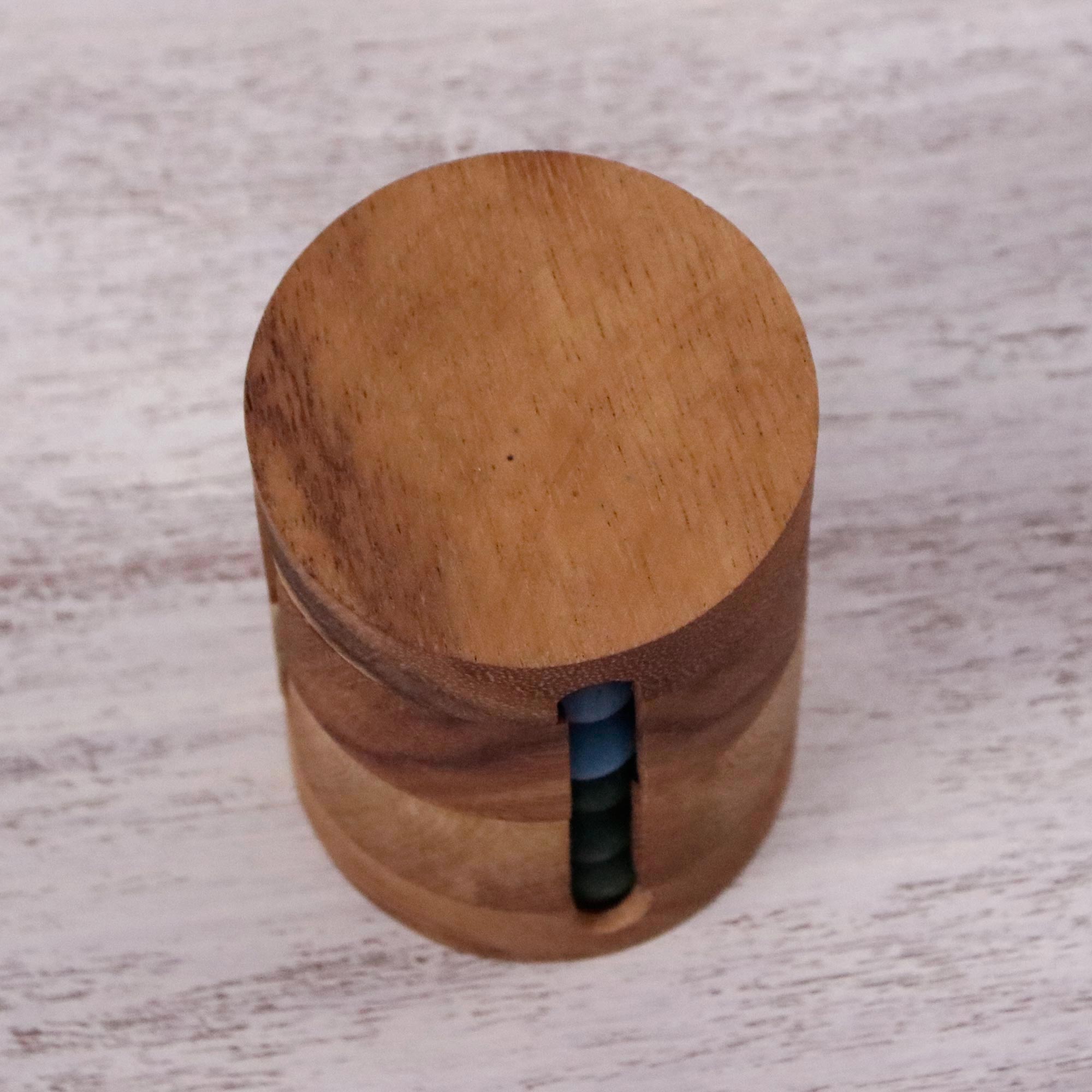 Premium Handcrafted Wooden Cylindrical Puzzle - Spin to Win Challenge by Waraporn Khamsuk