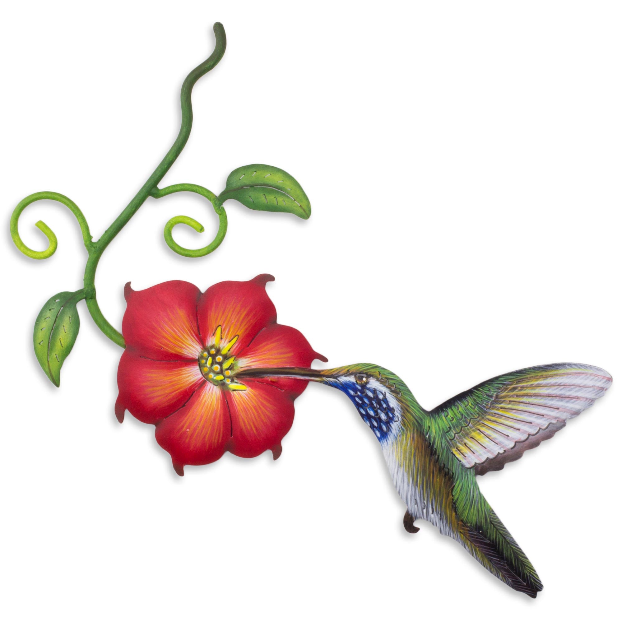 Premium Handcrafted Hummingbird & Hibiscus Steel Wall Art