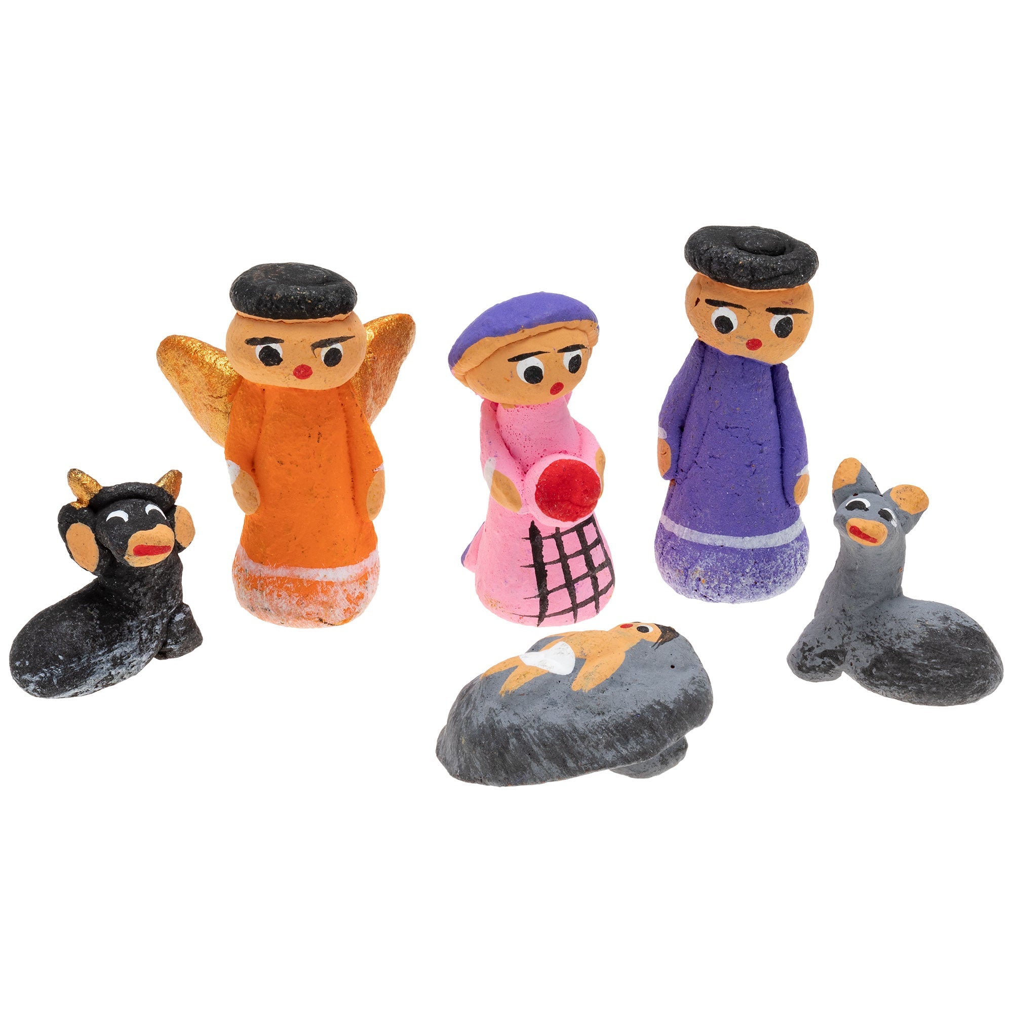 Premium Guatemalan Mini Nativity Set in Handcrafted Pine Box