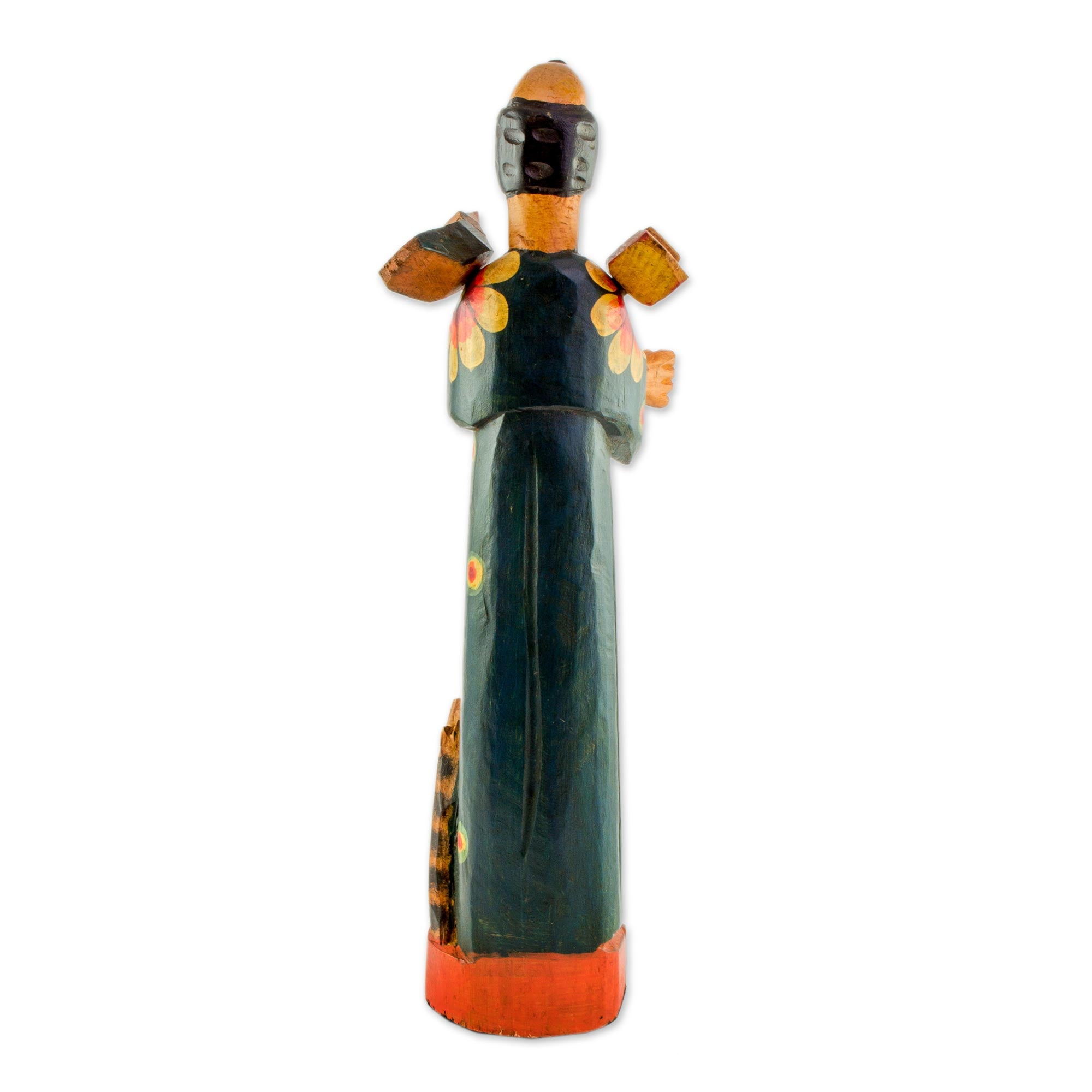 Premium Hand-Painted Saint Francis Pinewood Sculpture with Removable Birds