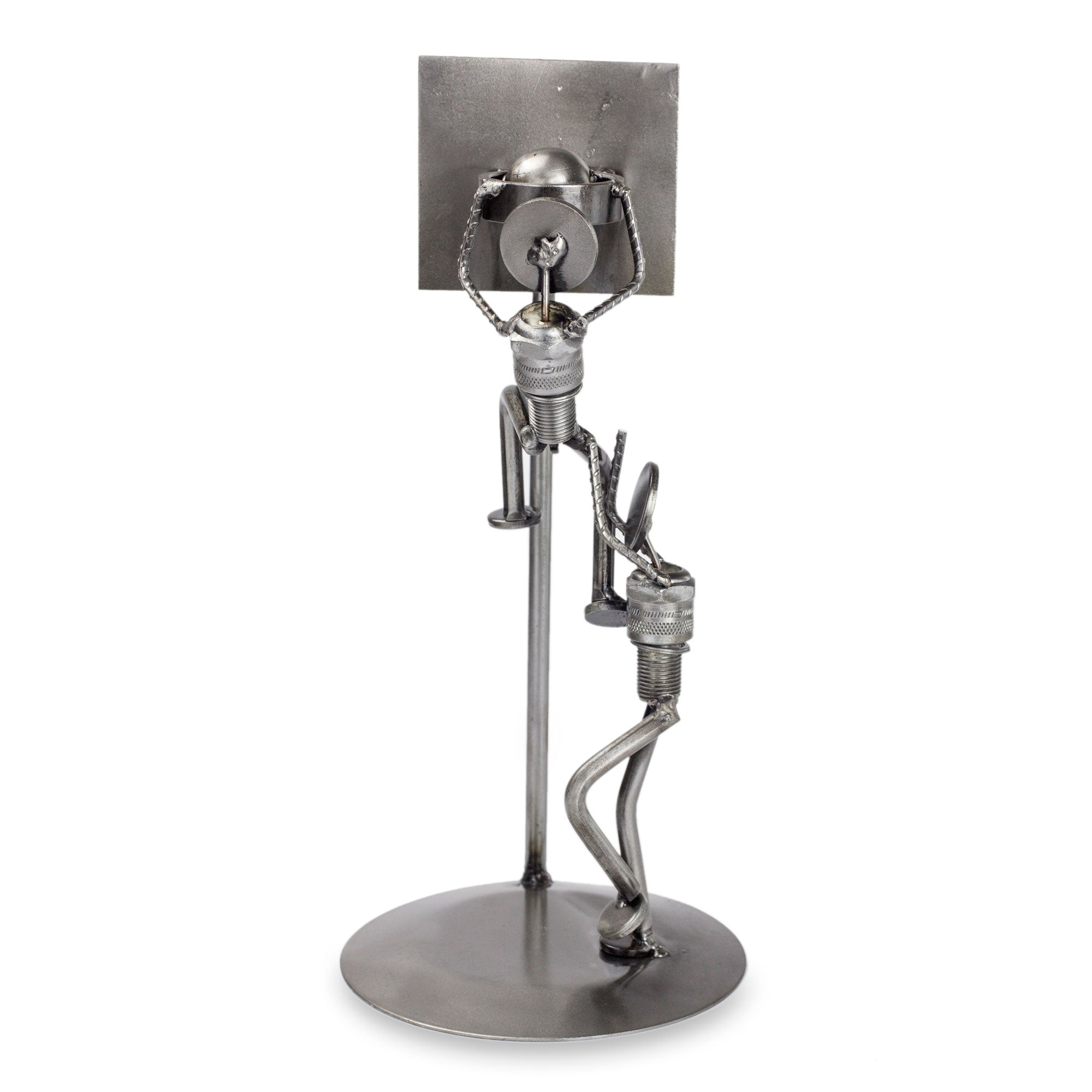 Premium Rustic Basketball Final Recycled Metal Sculpture - Handcrafted Art Piece