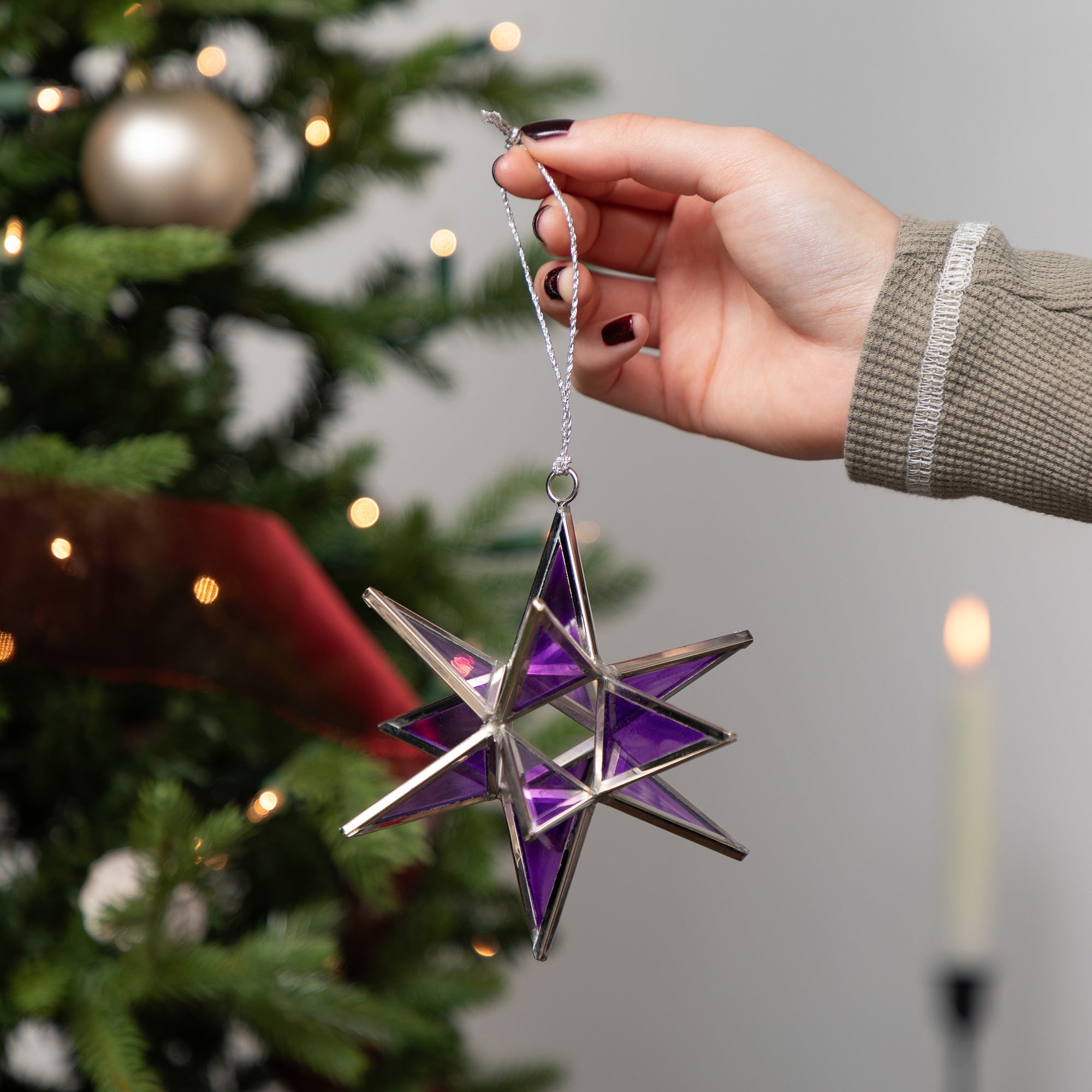 Premium Handcrafted Moravian Star Ornament | Fair Trade Stained Glass Decor