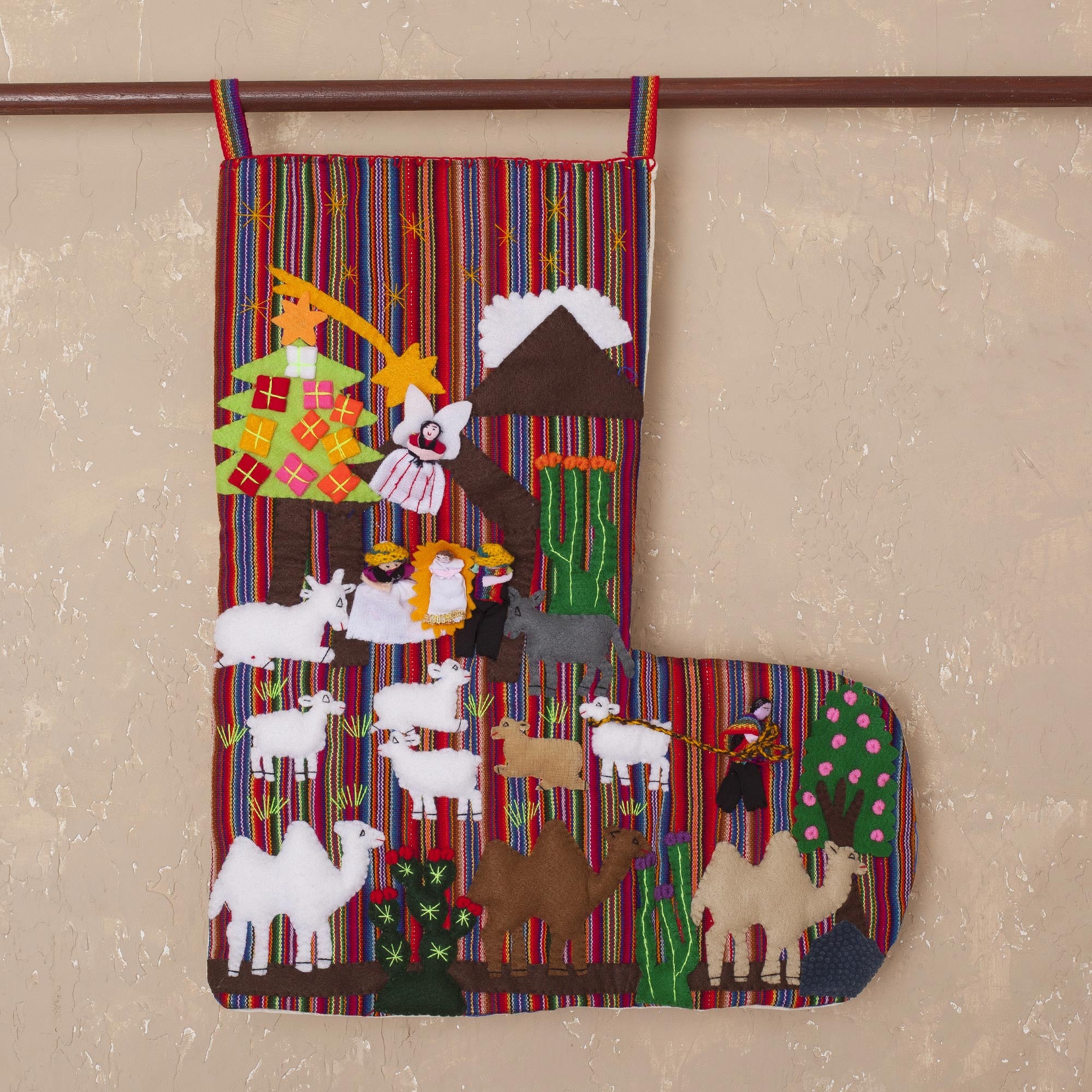 Premium Guiding Star Applique Christmas Stocking - Handmade Heirloom