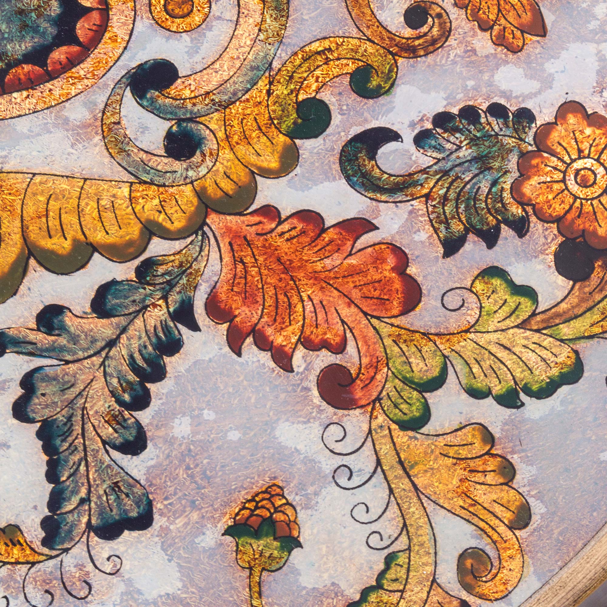 Premium Floral Reverse Painted Glass Tray – Handcrafted Elegance