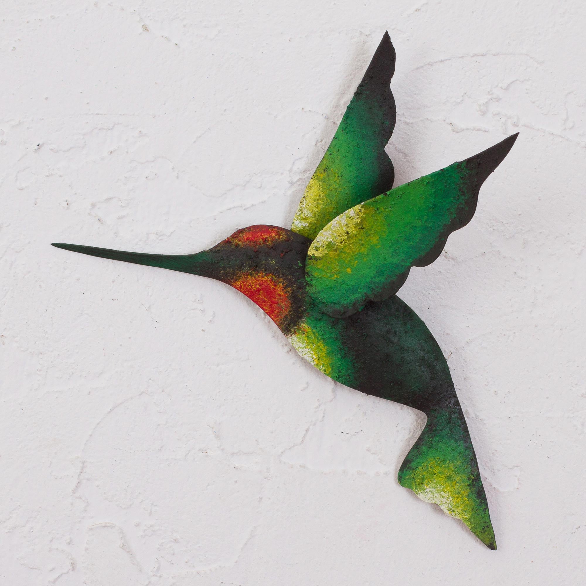 Premium Handcrafted Green Hummingbird Steel Wall Art – Unique Home Decor