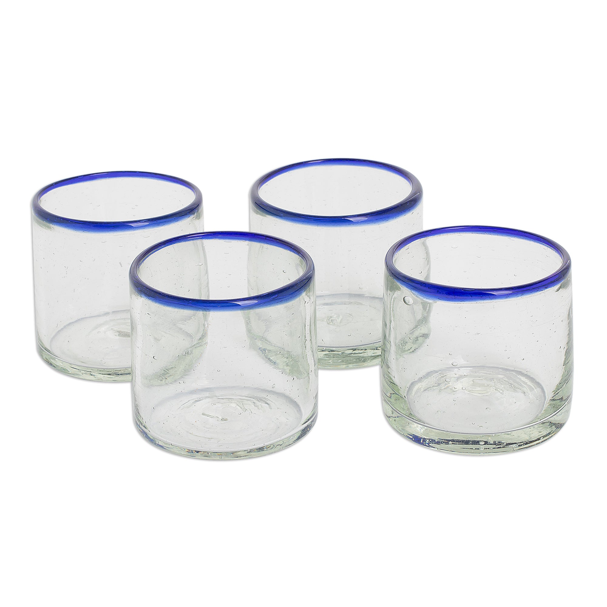 Premium Ocean Rim Recycled Glass Juice Glasses – Eco-Friendly Set of 4