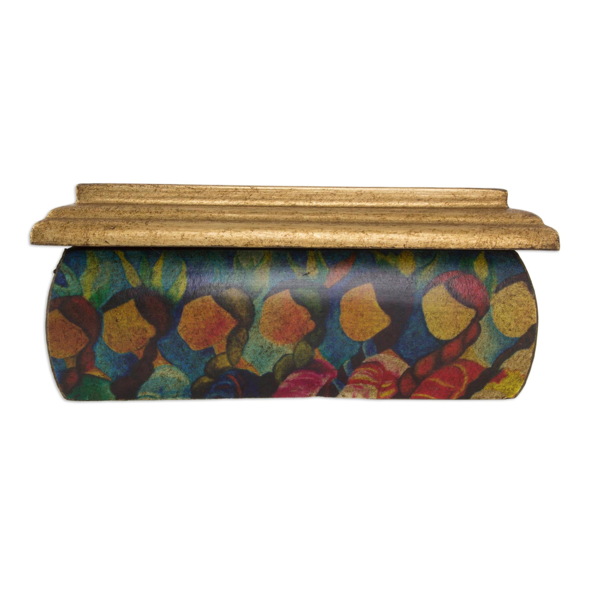 Premium Huichol Artisan Jewelry Box with Mirror - Handcrafted Pinewood